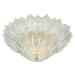 Italian Murano Glass Leave Flush Mount Chandelier