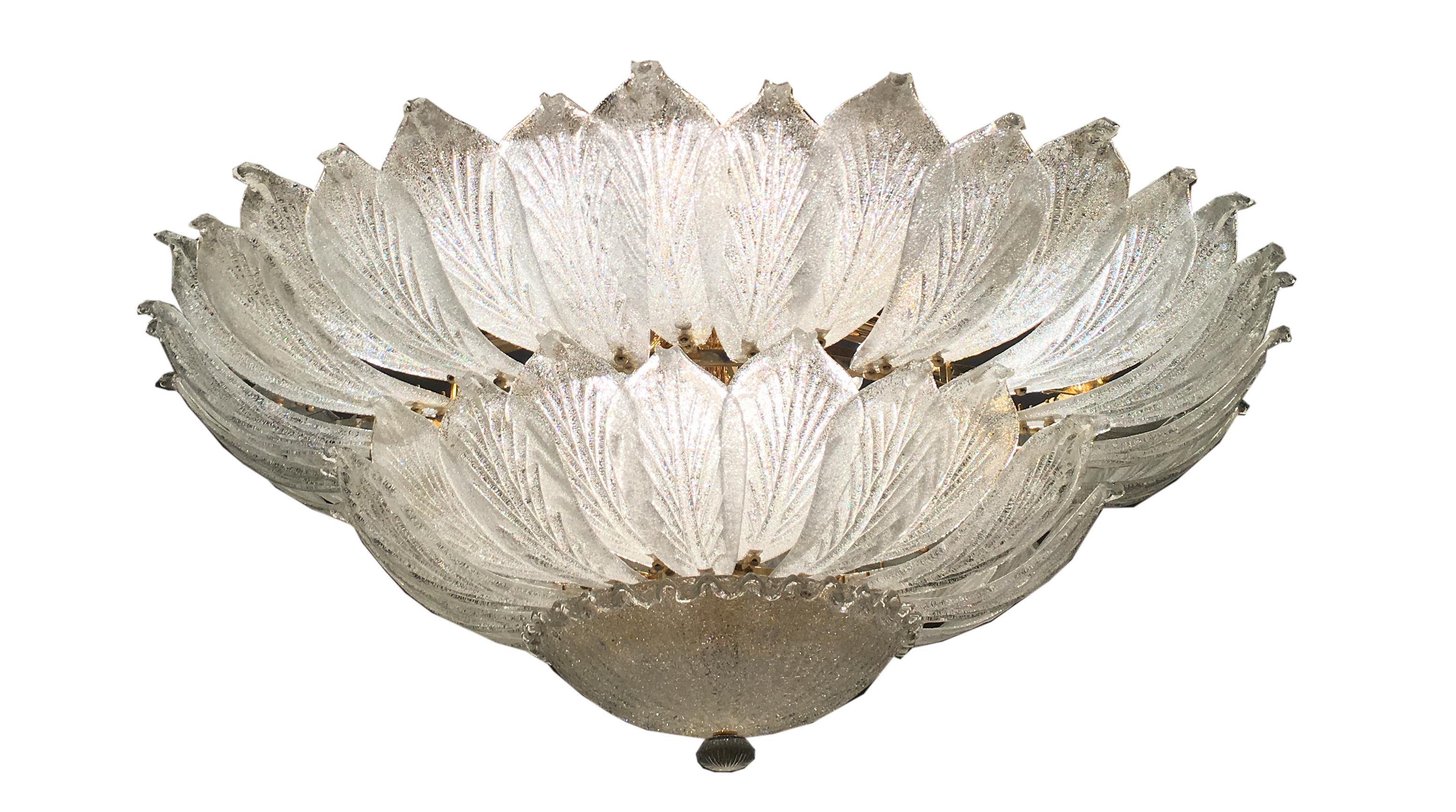 Lámpara empotrada de cristal italiano de Murano Leave