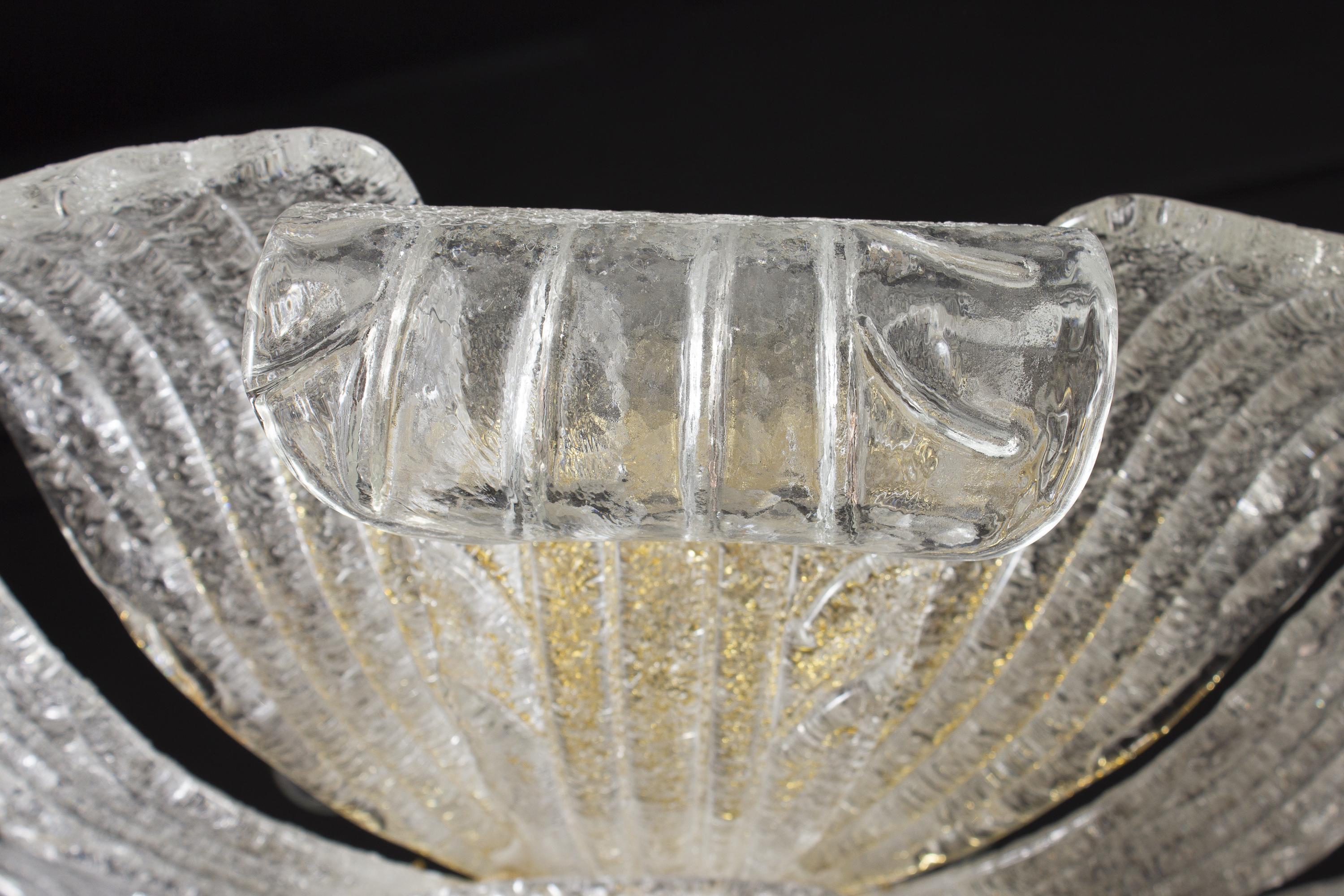 Lampada da incasso o da soffitto in vetro di Murano italiano Leave in vendita 1