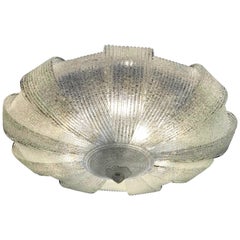 Italian Murano Glass Leaves Modern Flush Mount or Ceiling Light