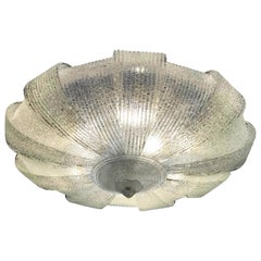 Italian Murano Glass Leaves Modern Flush Mount or Ceiling Light