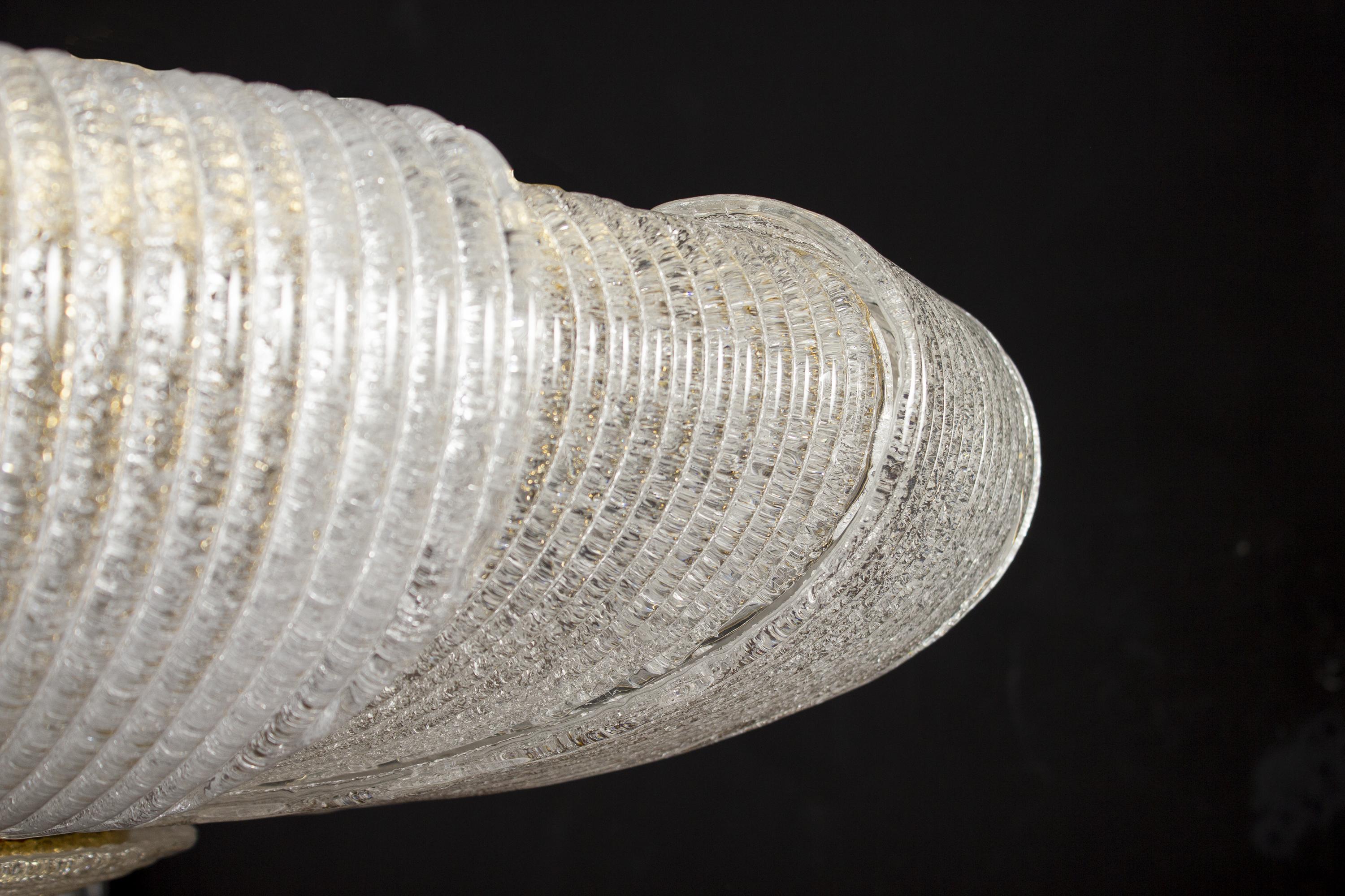 Italian Murano Glass Leaves Modern Flushmount or Ceiling Light For Sale 4