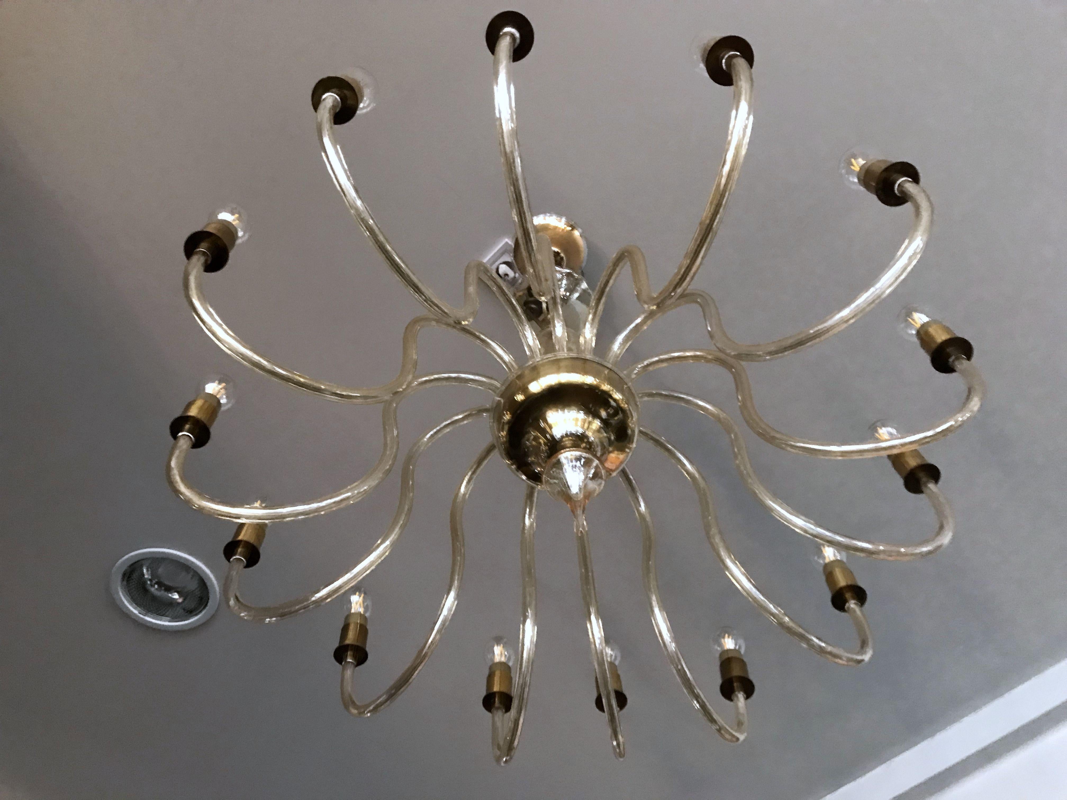 20th Century Italian Murano Glass Midcentury Chandelier, 1970 For Sale