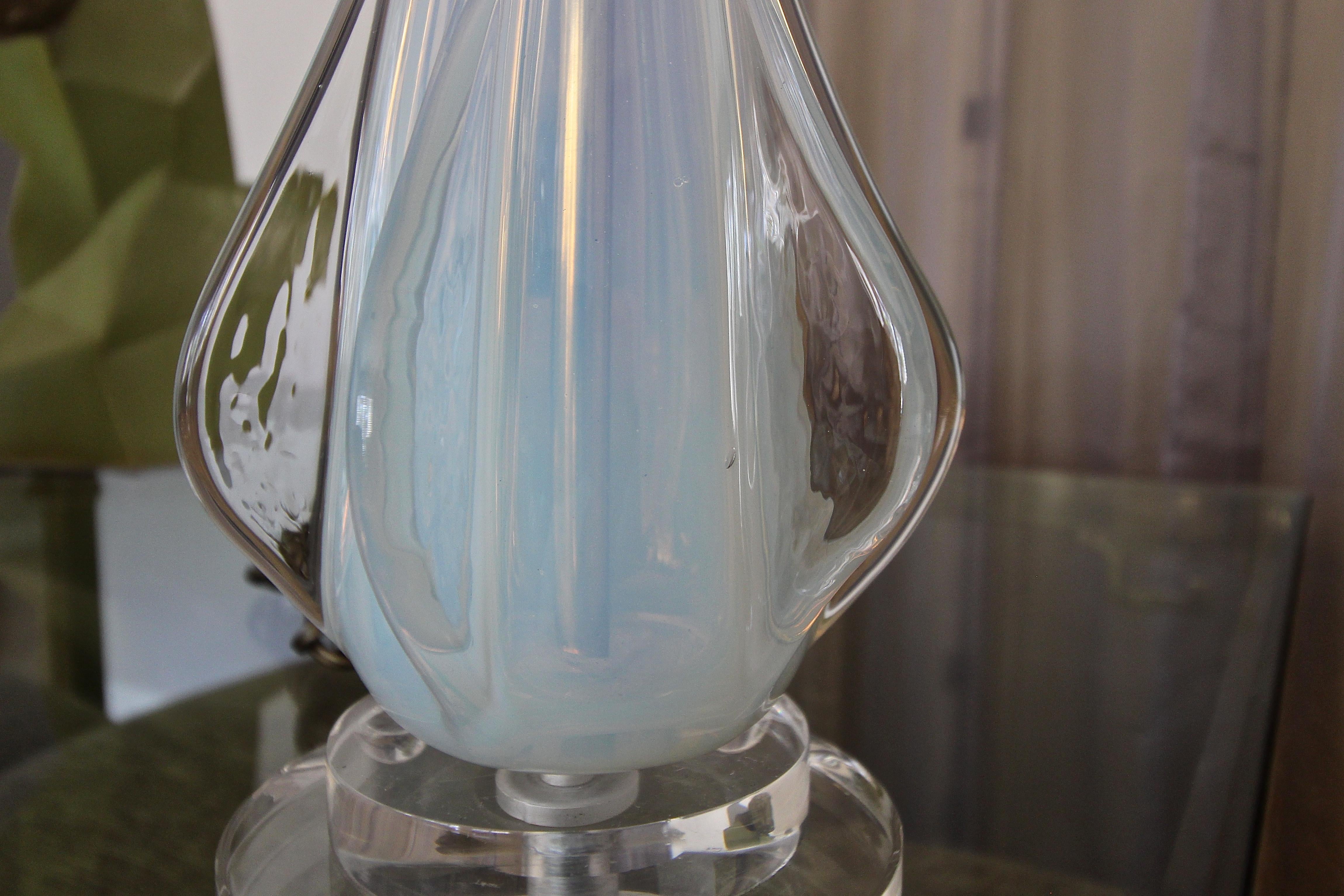 Italian Murano Glass Opalescent Table Lamp 5