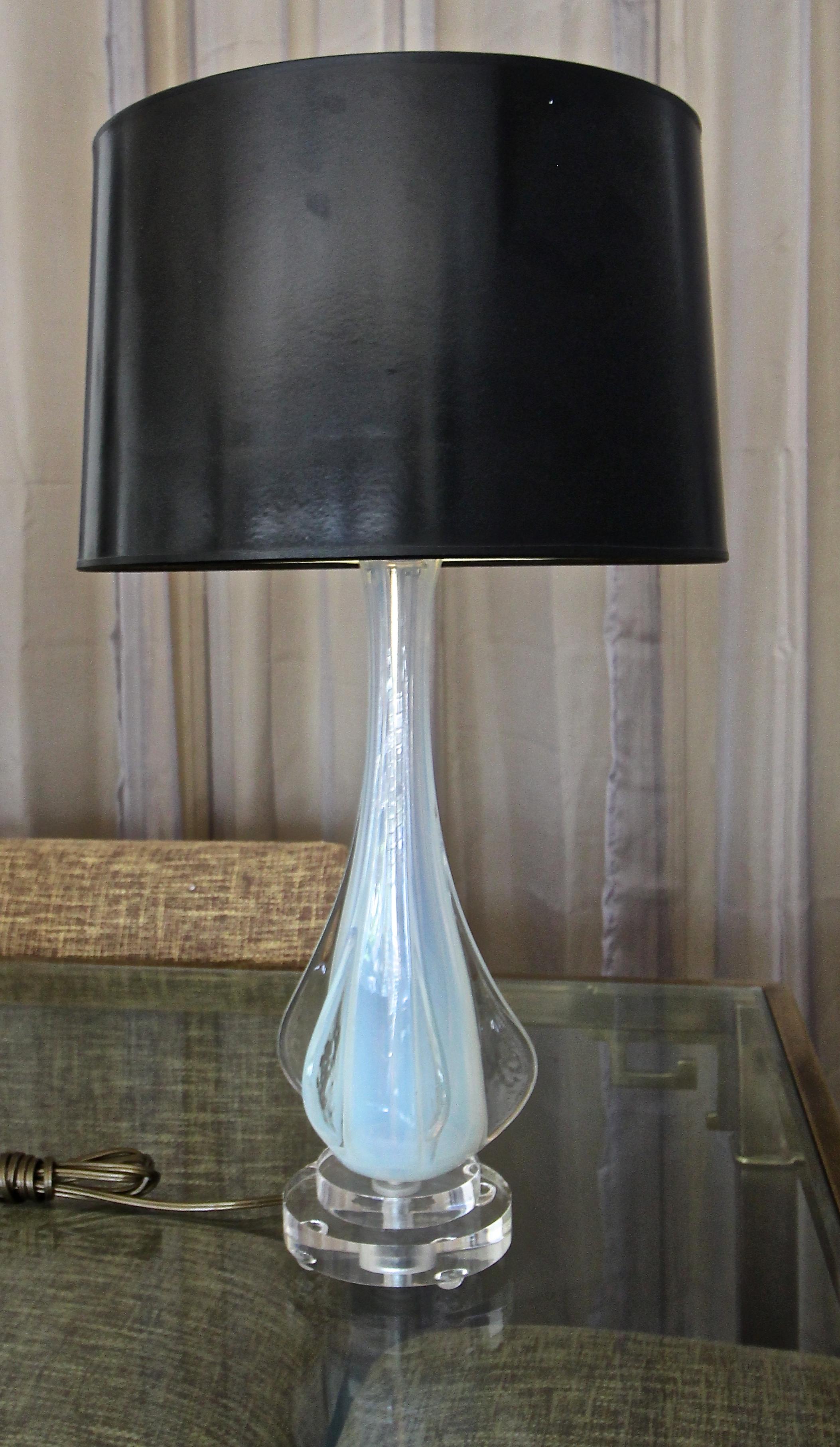 Italian Murano Glass Opalescent Table Lamp 7