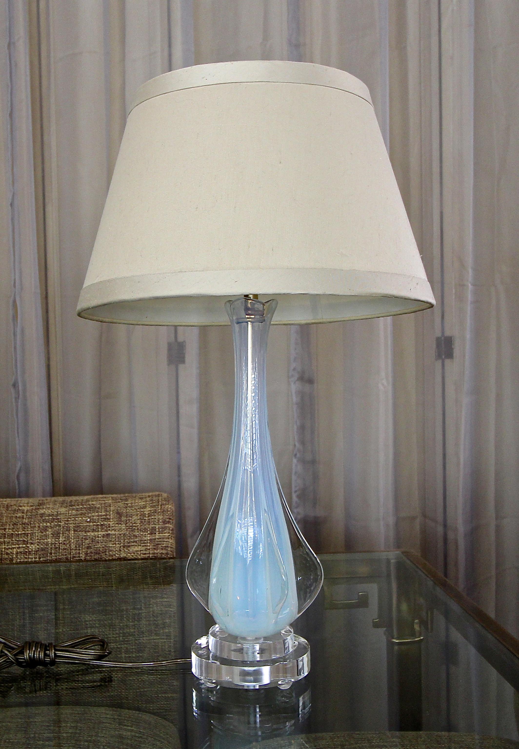 Italian Murano Glass Opalescent Table Lamp 8