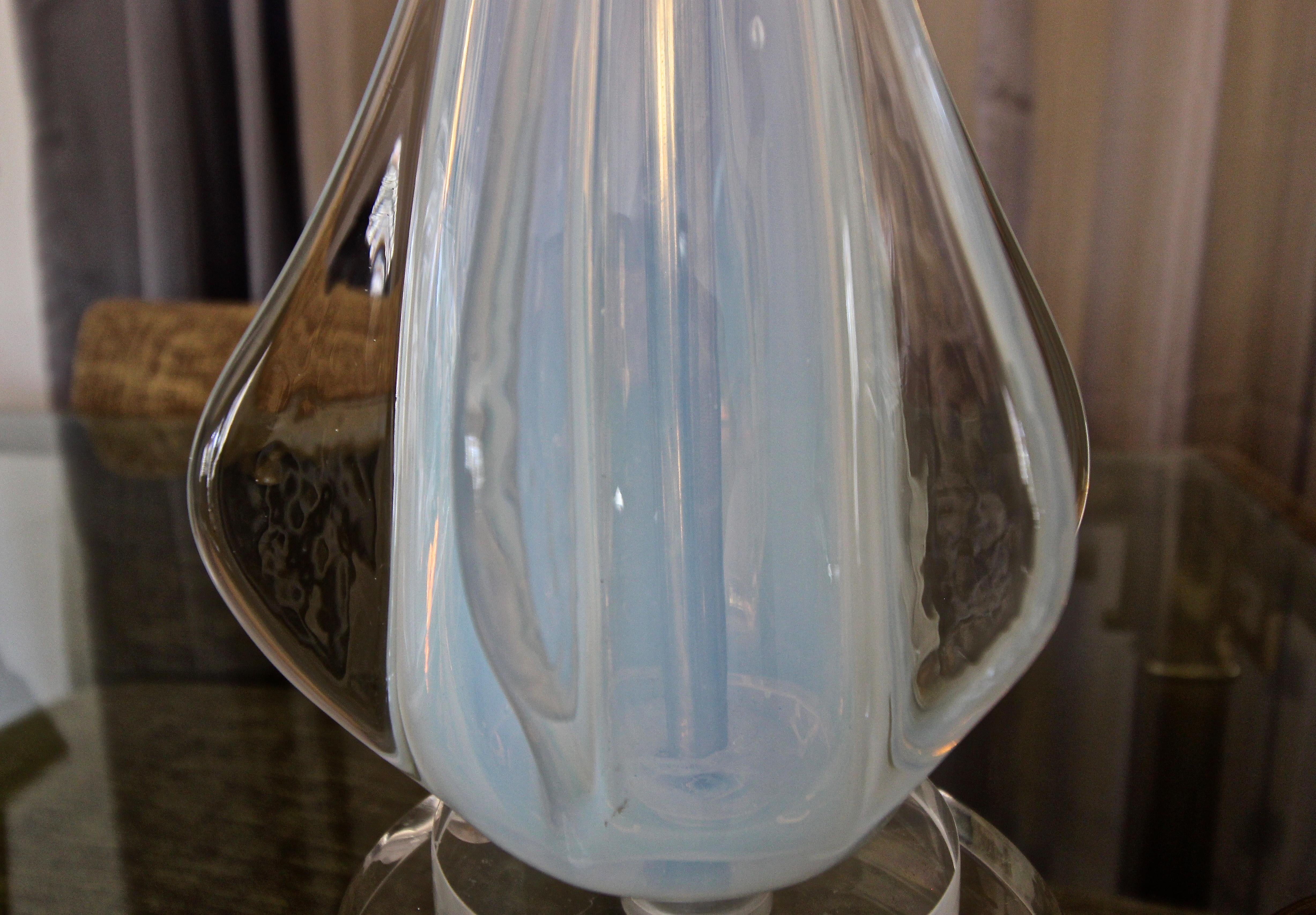 Italian Murano Glass Opalescent Table Lamp 1