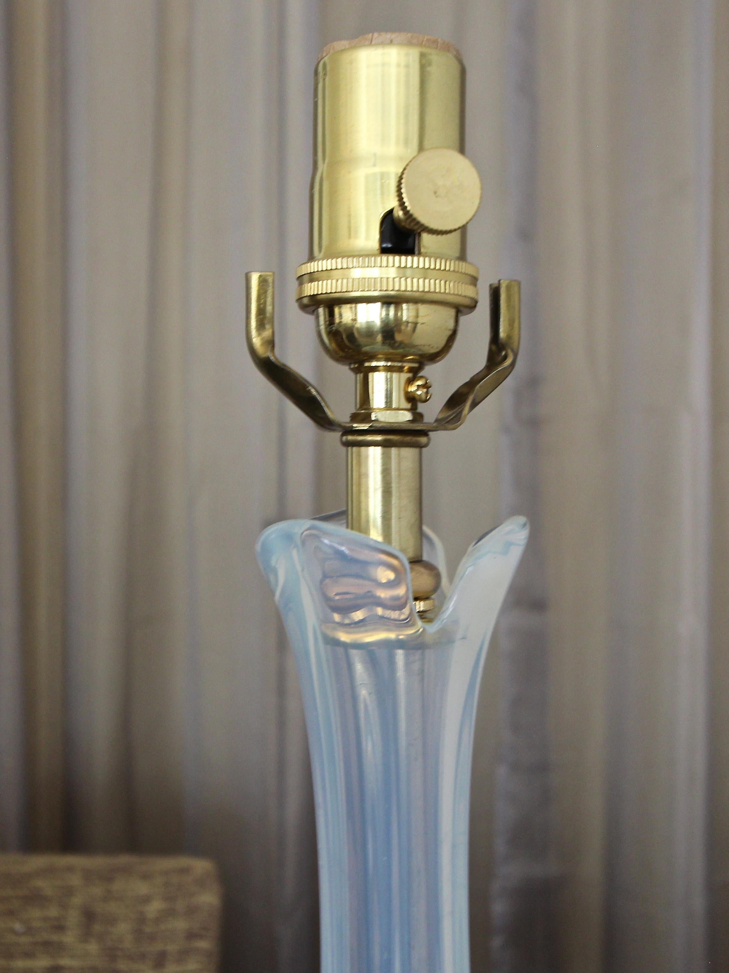 Italian Murano Glass Opalescent Table Lamp 2