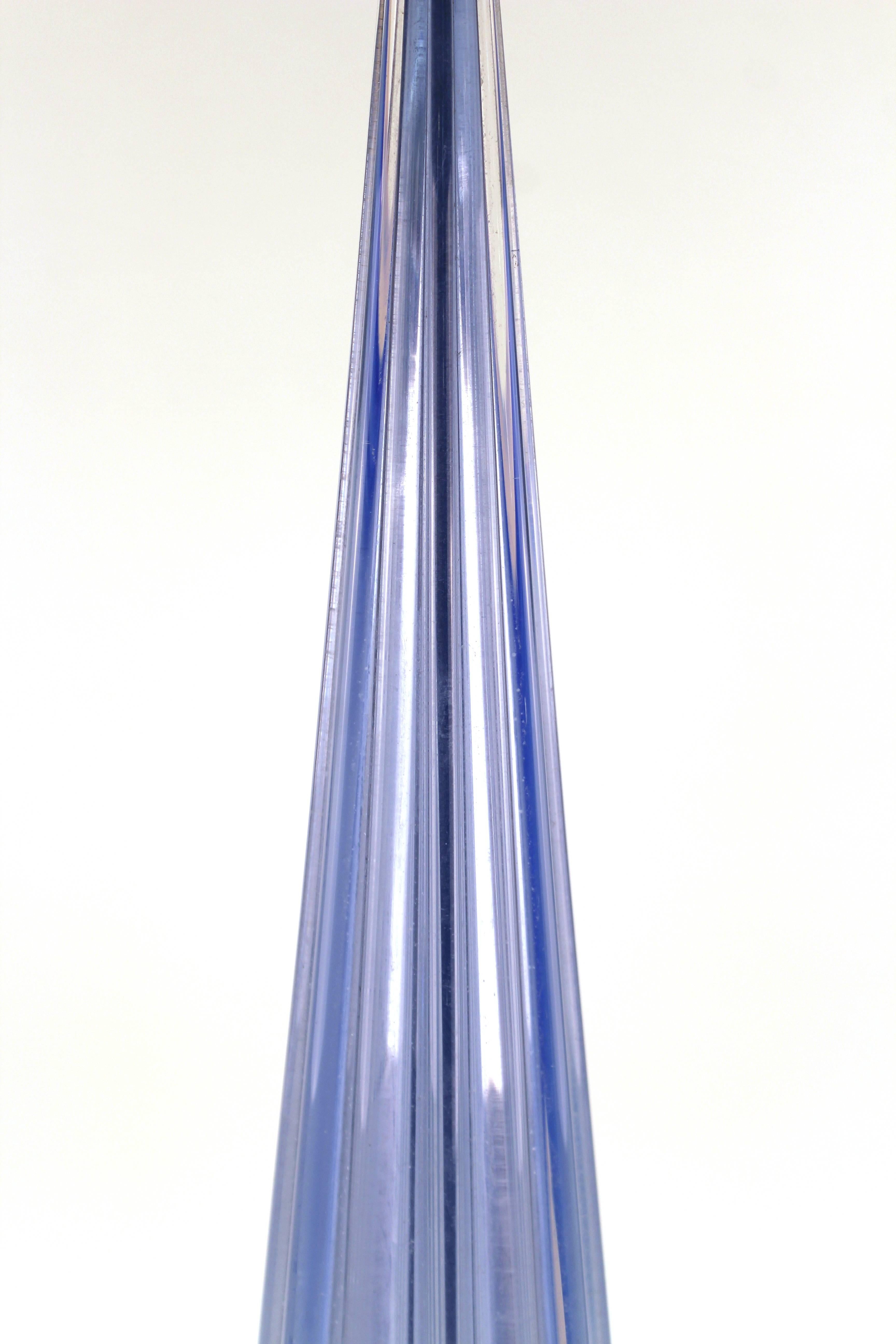 20th Century Italian Murano Glass Pale Blue Table Lamp