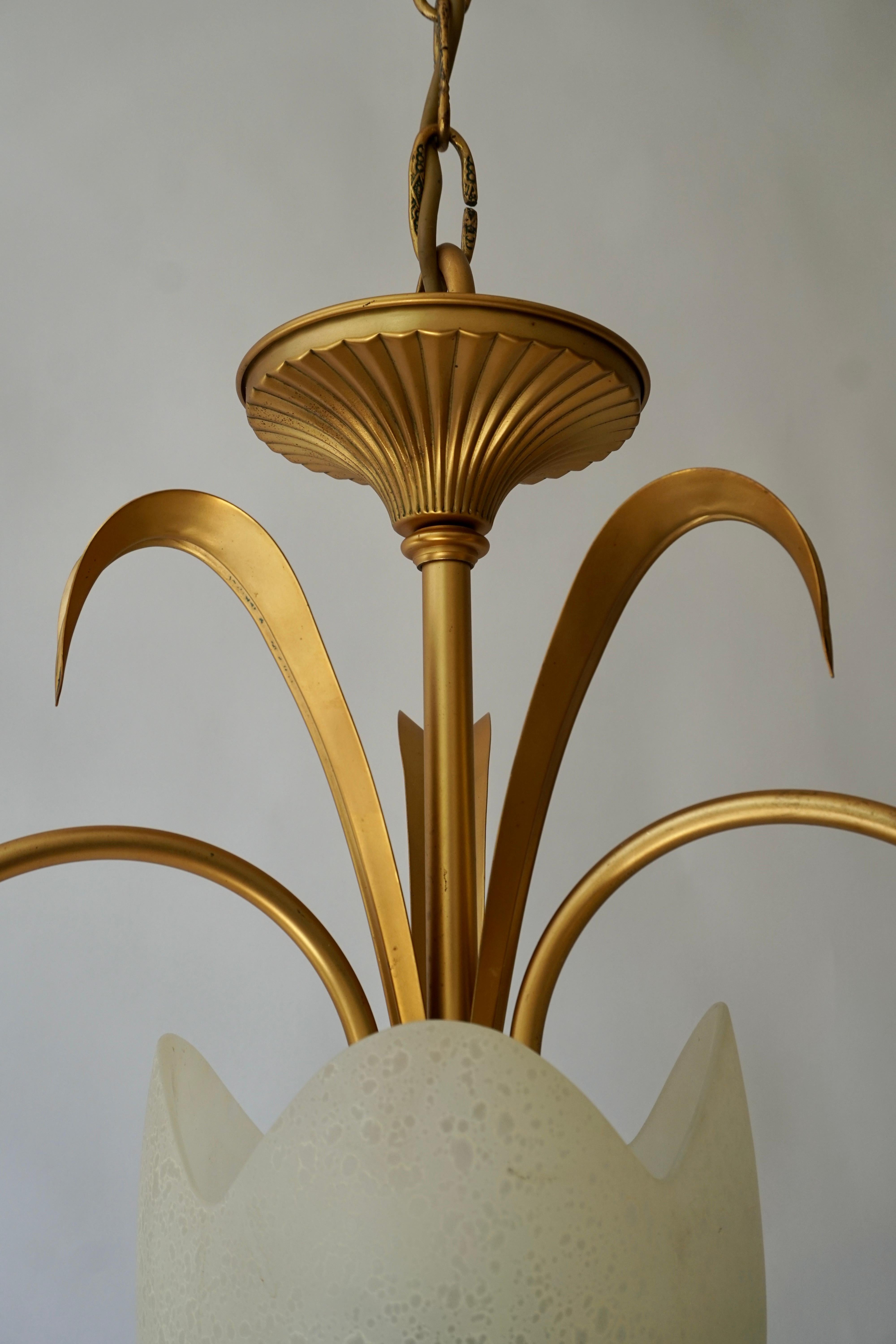 Italian Murano Glass Palm Tree Tulip Chandelier or Flush Mount For Sale 6