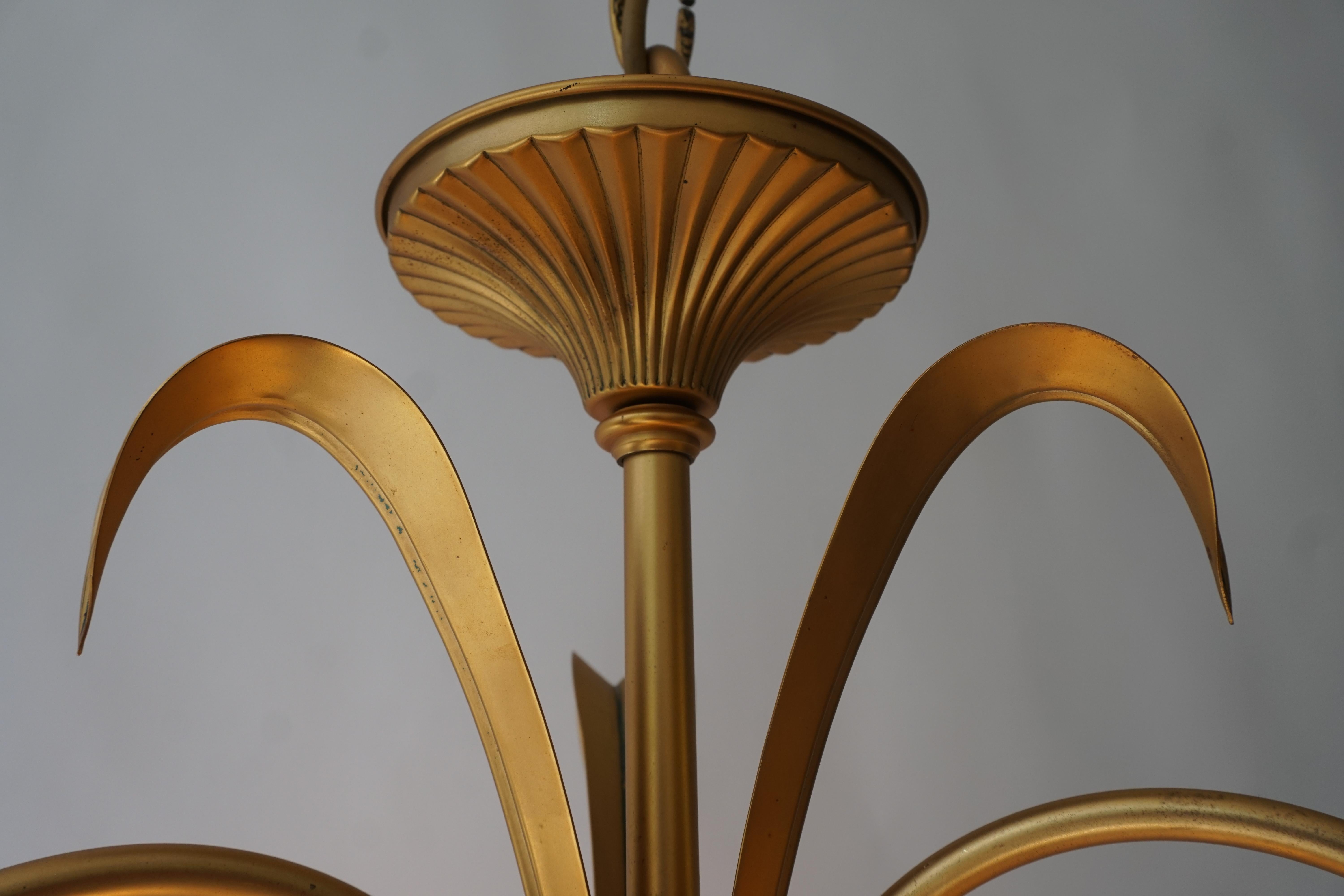 Italian Murano Glass Palm Tree Tulip Chandelier or Flush Mount For Sale 7