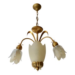 Lustre ou affleurement en verre italien de Murano avec tulipe en forme de palmier
