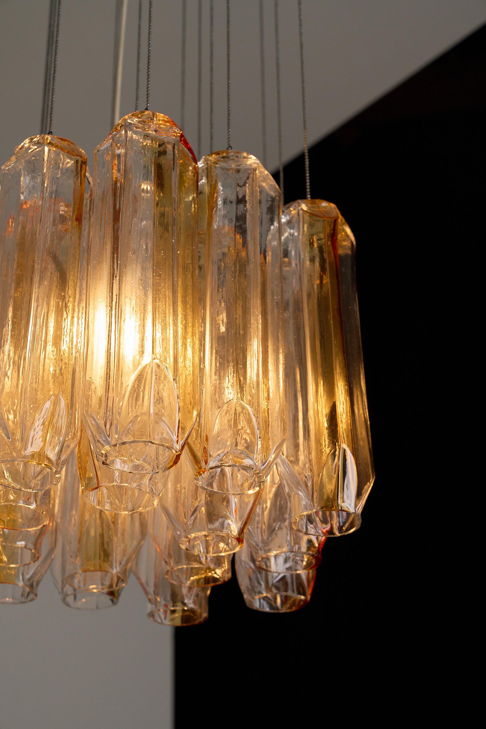 Fait main Pendentif italien en verre de Murano par VeArt, Prismes Quadrifoglio, 1970 en vente