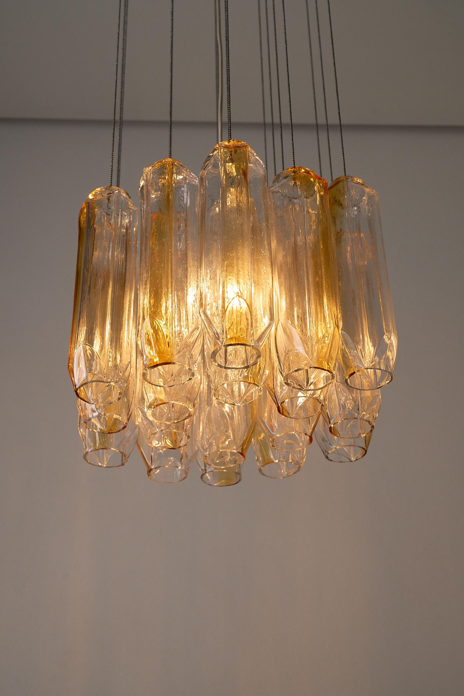 Pendentif italien en verre de Murano par VeArt, Prismes Quadrifoglio, 1970 en vente 1