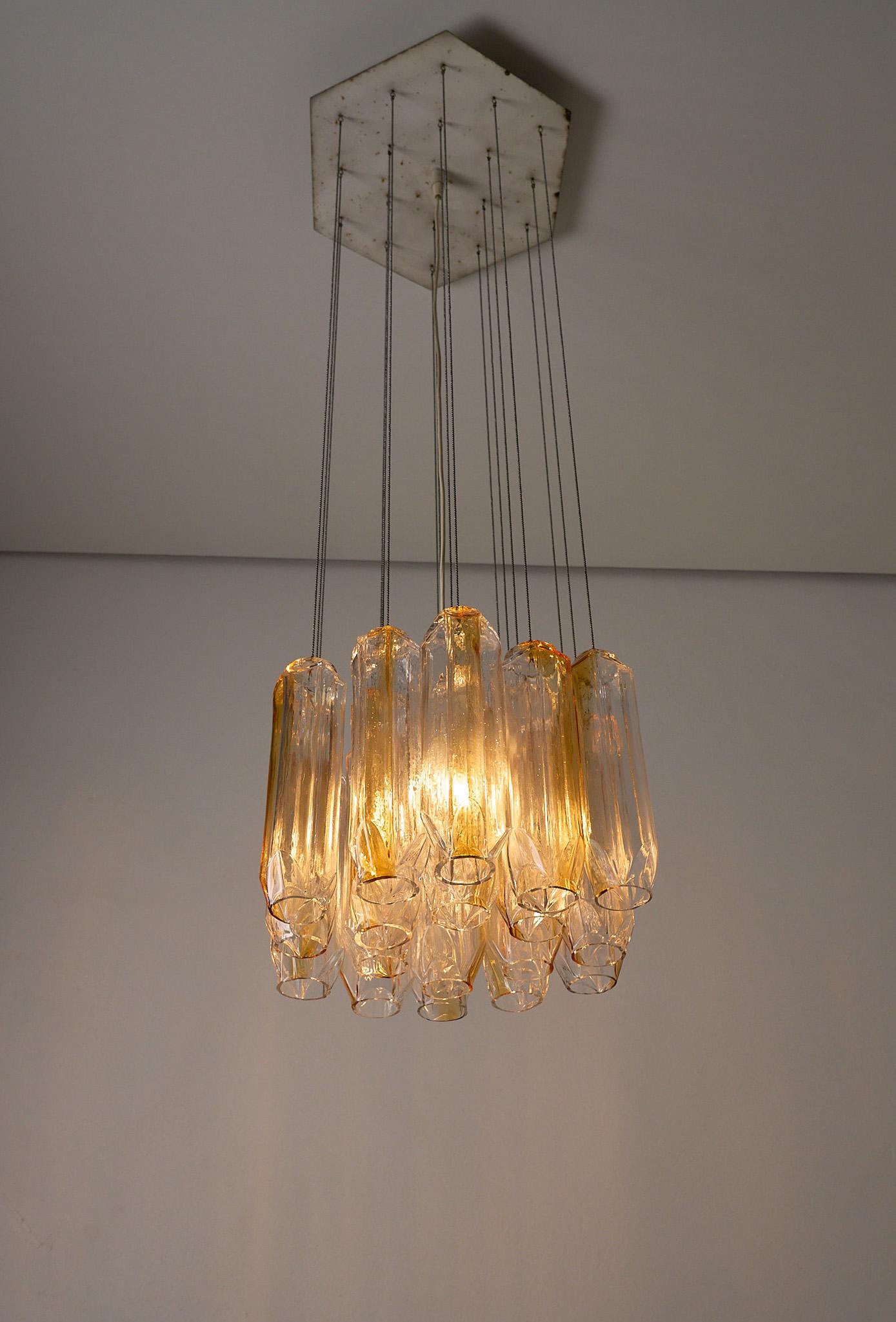 Pendentif italien en verre de Murano par VeArt, Prismes Quadrifoglio, 1970 en vente 2