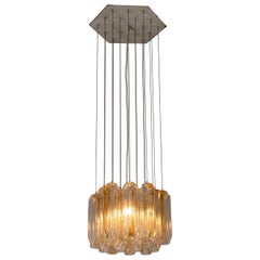 Italienische Murano-Glas-Hängeleuchte von VeArt, Quadrifoglio-Prismen, 1970er Jahre