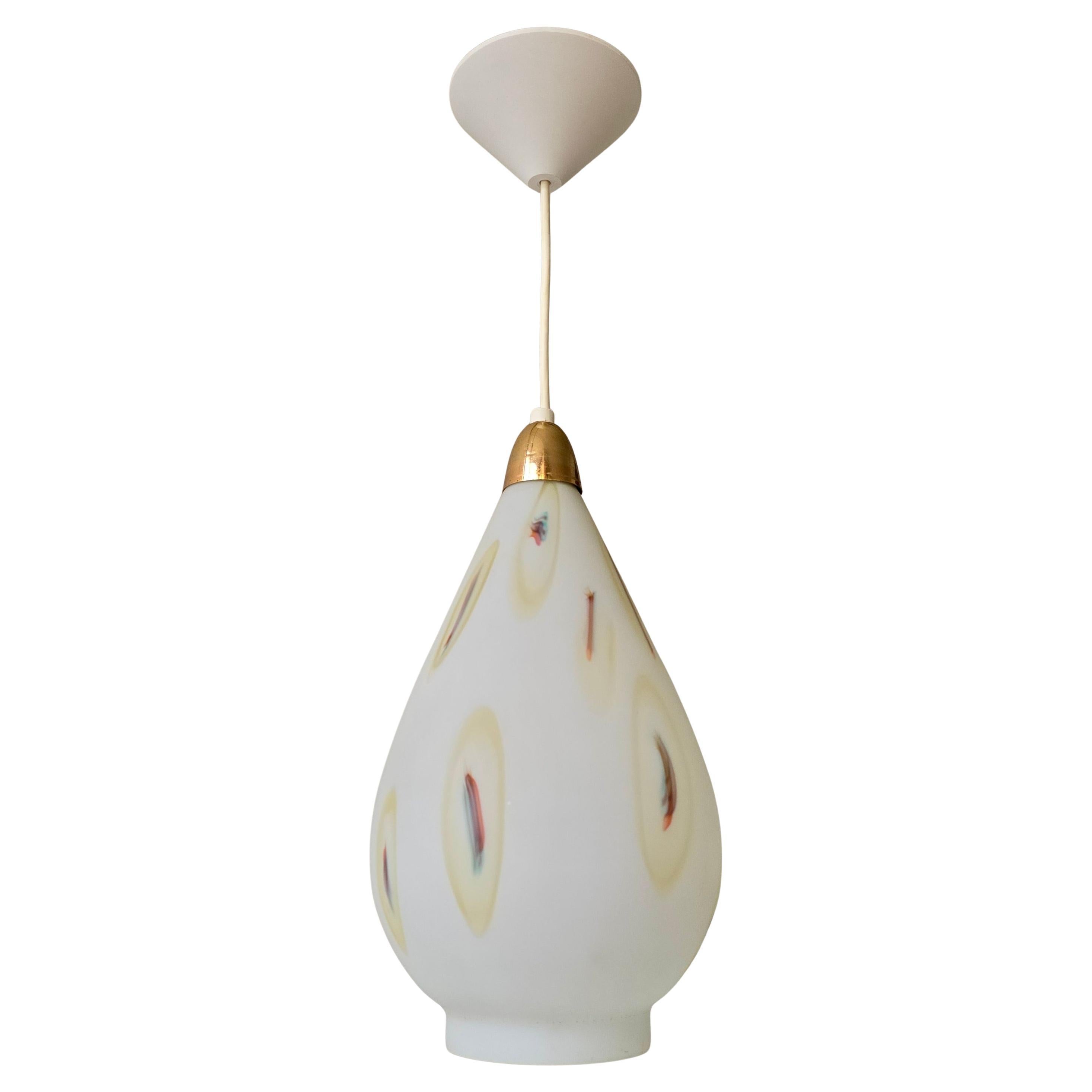 Lámpara colgante italiana de cristal de Murano, hacia 1960 Moderno de mediados de siglo en venta