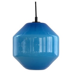 Italian Murano Glass Pendant Light in Blue by Vistosi, 1970s