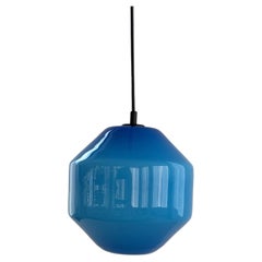 Italian Murano Glass Pendant Light in Blue by Vistosi, 1970s