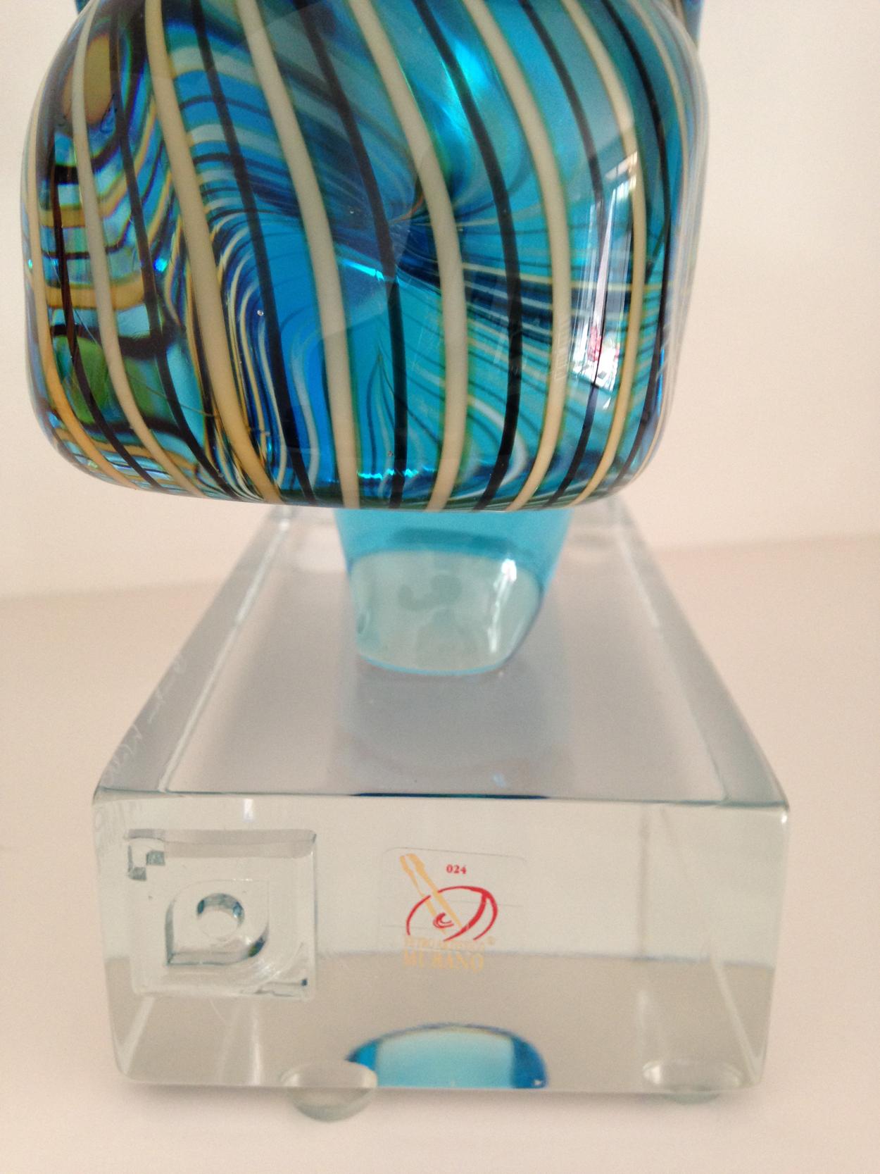 20th Century Italian Murano Glass Picasso Head Sculpture by Glass Master Walter Furlan