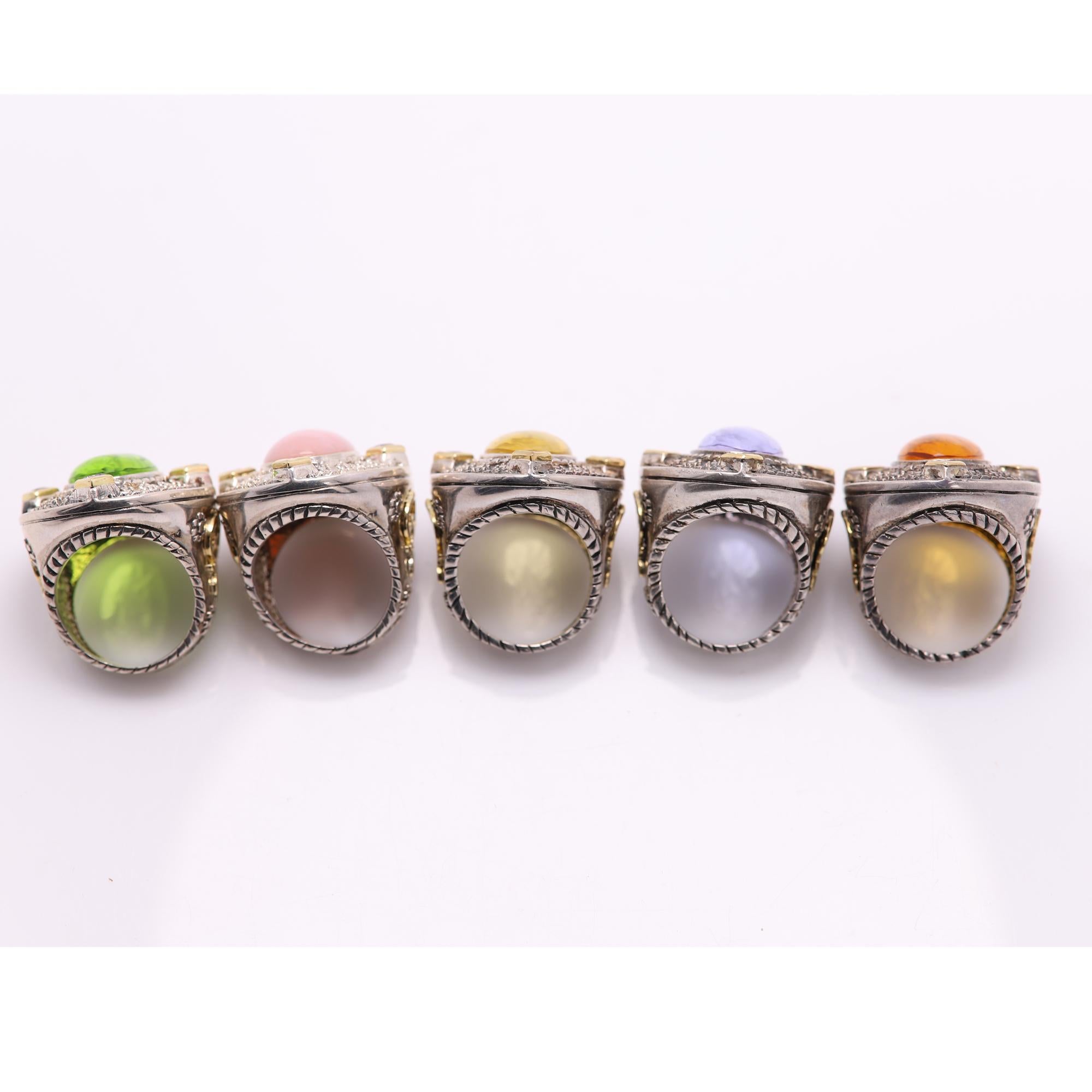Anillo Italiano de Cristal de Murano Reina Onfalia de la Mitología Griega Plata y Oro en venta 4
