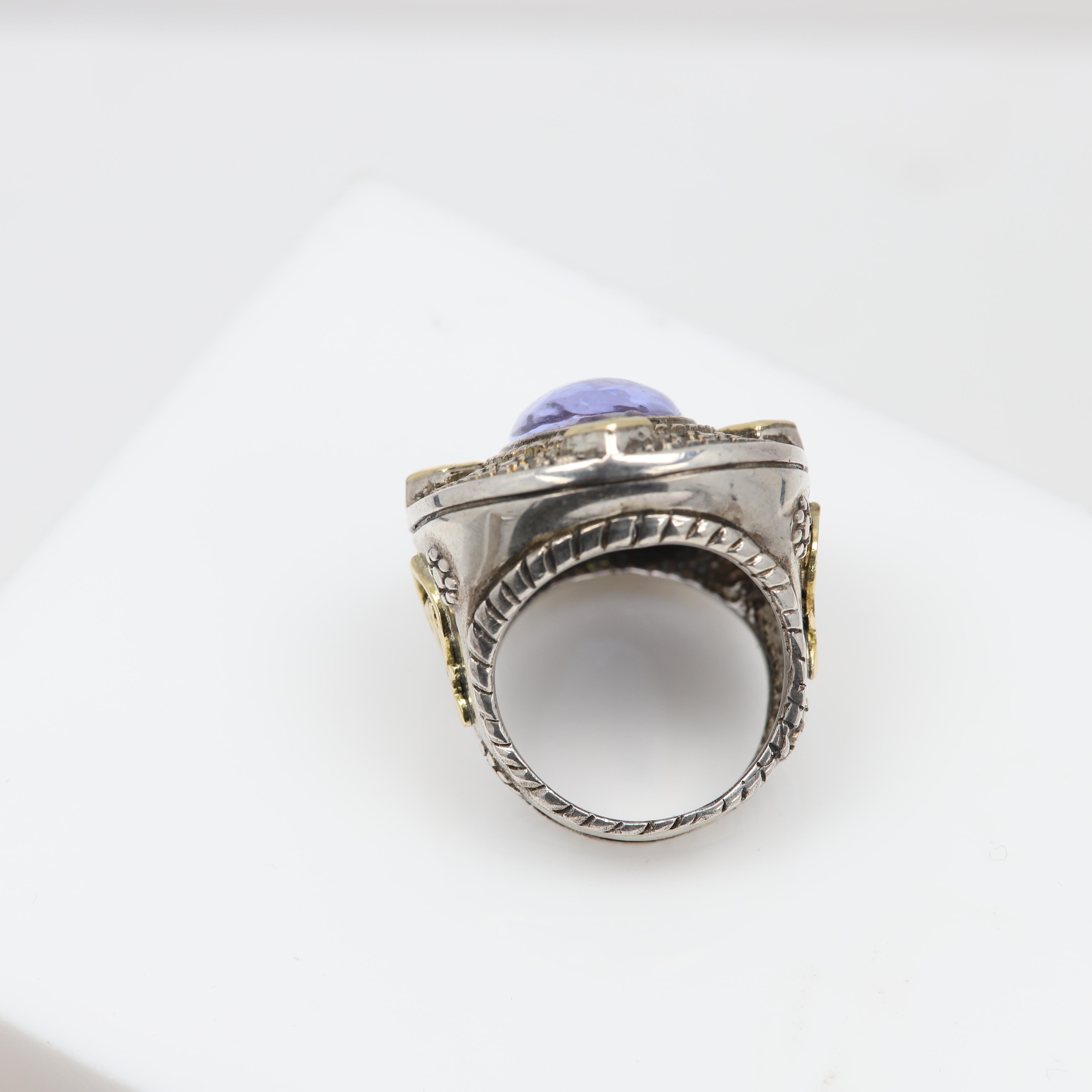 Italienischer Murano Glas Ring Königin Omphale der griechischen Mythologie Silber und Gold für Damen oder Herren im Angebot