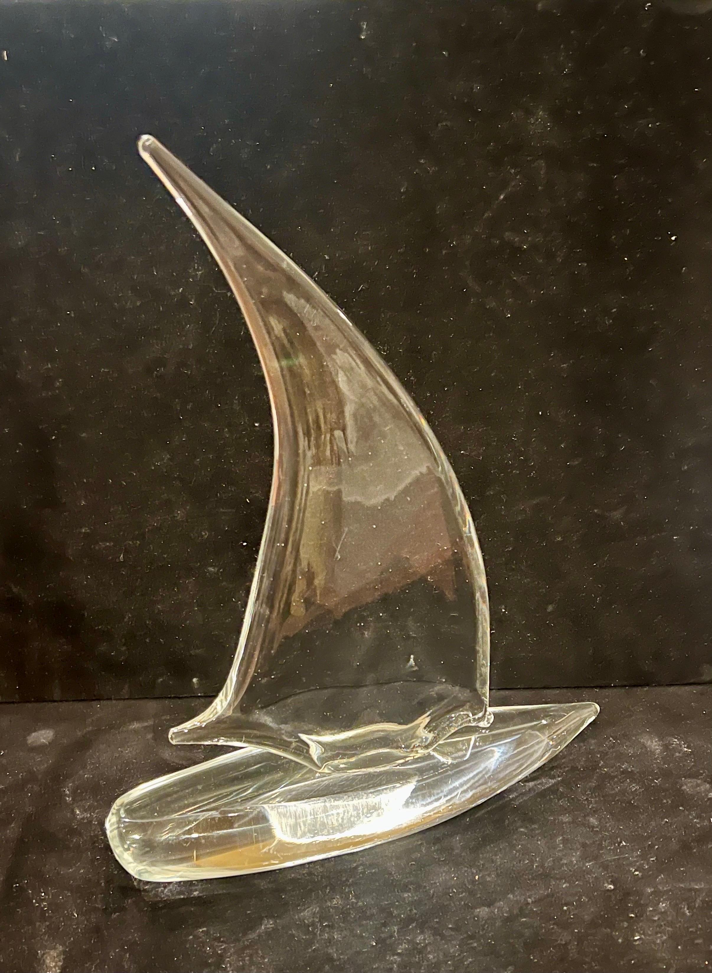 Italian Murano Glass Sailboat Sculpture Stylish & Beautiful For Sale 1