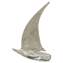 Sculpture italienne en verre de Murano, bateau à voile, belle et élégante