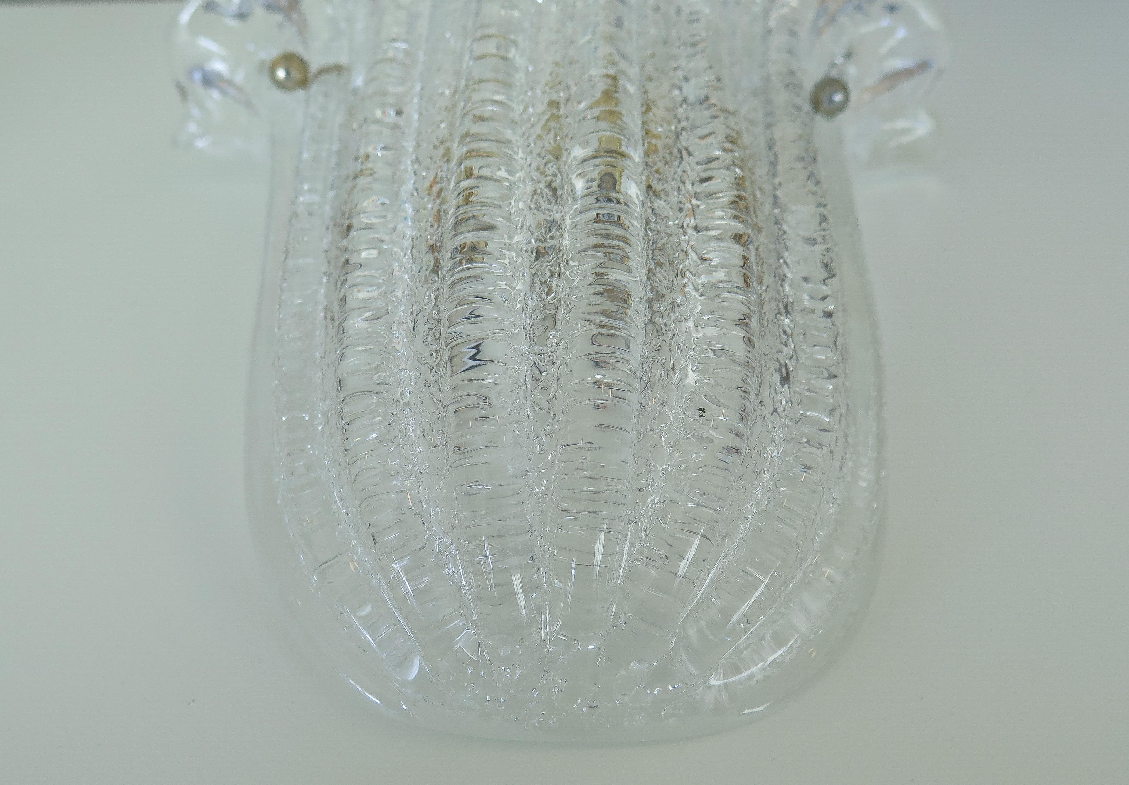 Brass Italian Murano Glass Sconce by Barovier & Toso