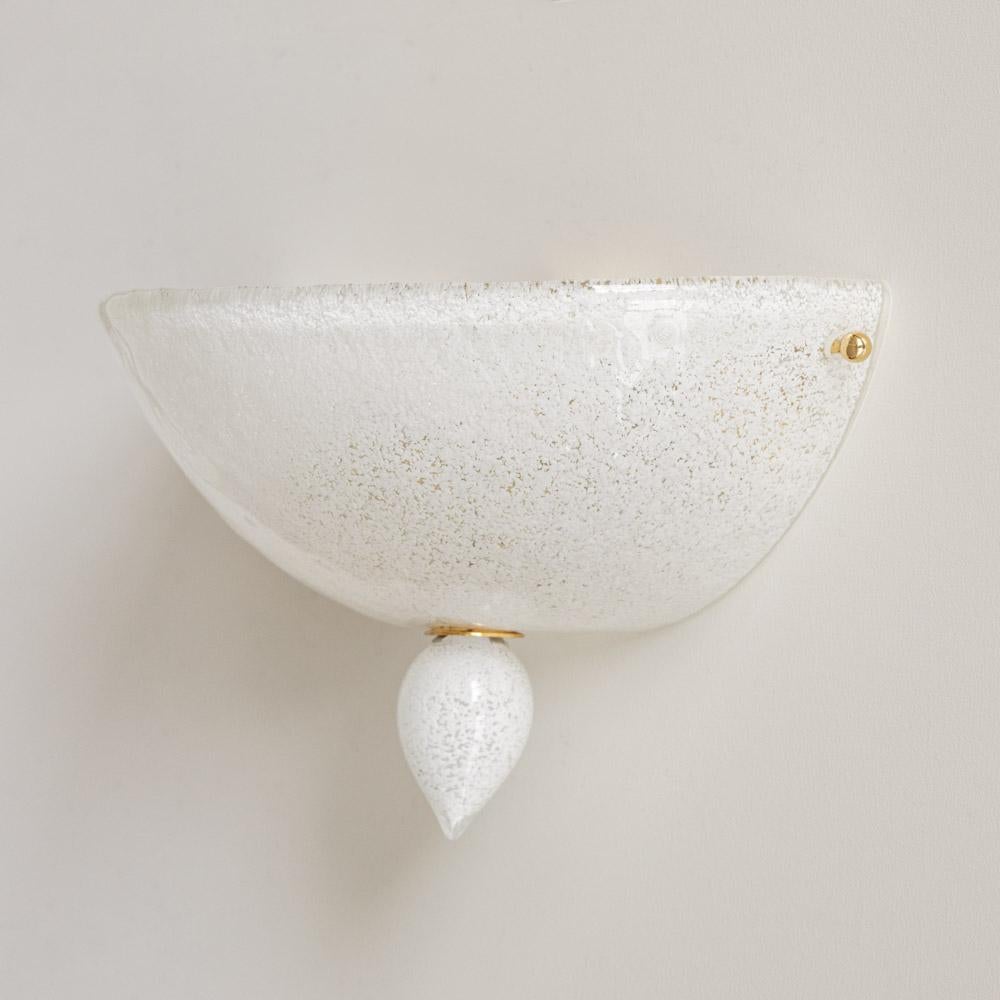 Brass Italian Murano Glass Sconce For Sale