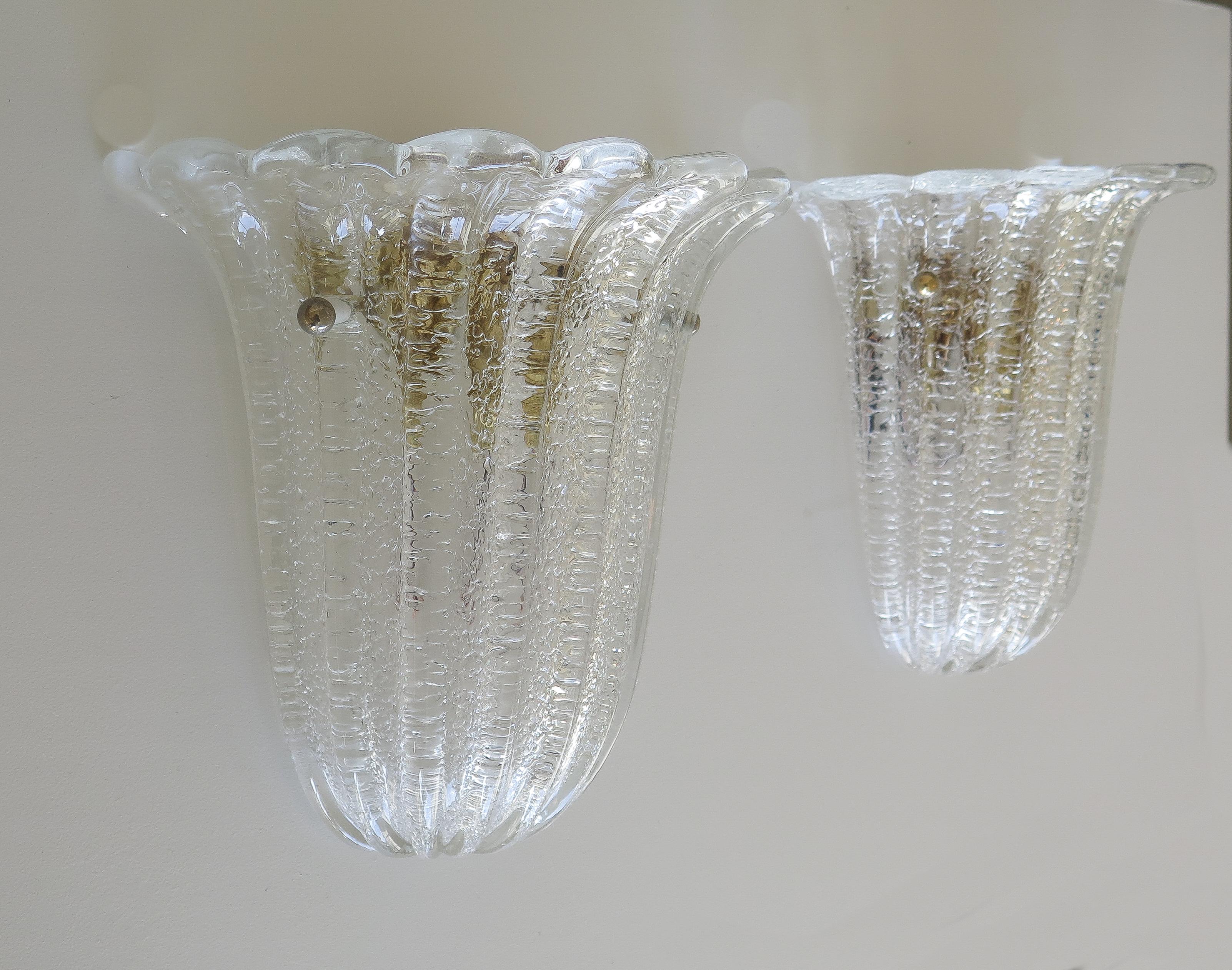 20th Century Italian Murano Glass Sconces by Barovier & Toso