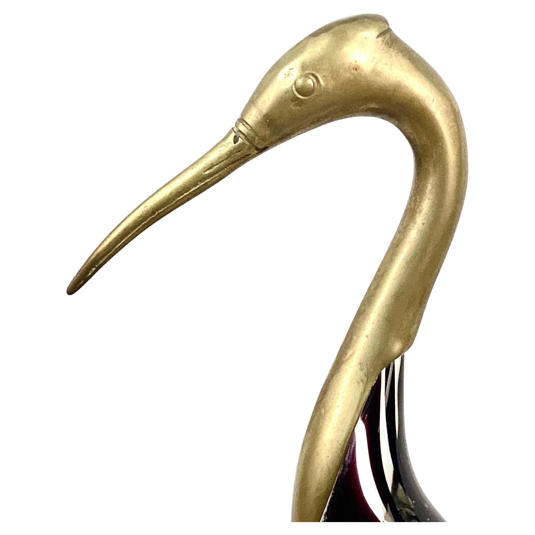 20th Century Italian Murano Glass Sculpture Of A Heron  For Sale