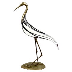 Italian Murano Glass Sculpture Of A Heron 