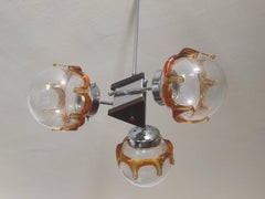 Lampadario italiano in vetro di Murano A Space 1960s