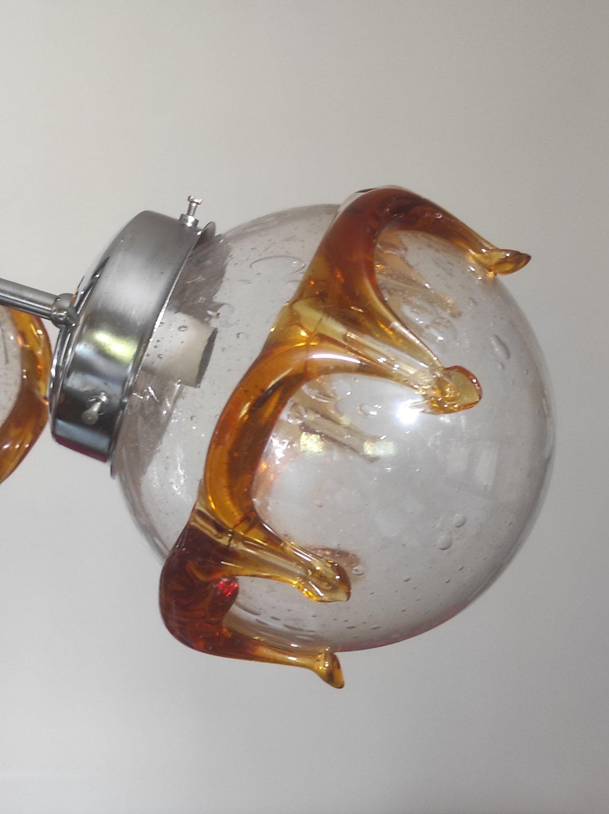 Italian Murano Glass Space Age Chandelier 1960s For Sale 4