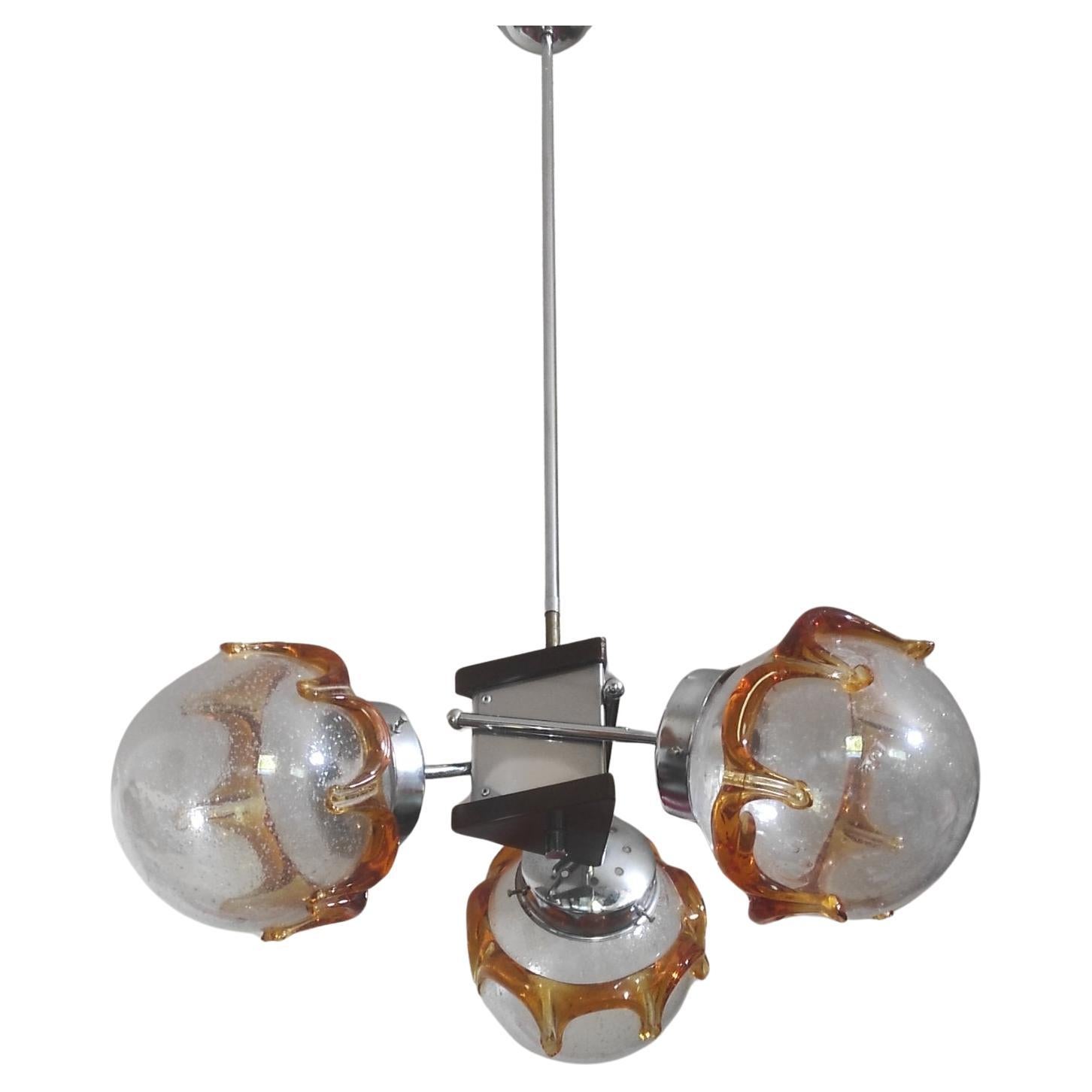 Italian Murano Glass Space Age Chandelier 1960s