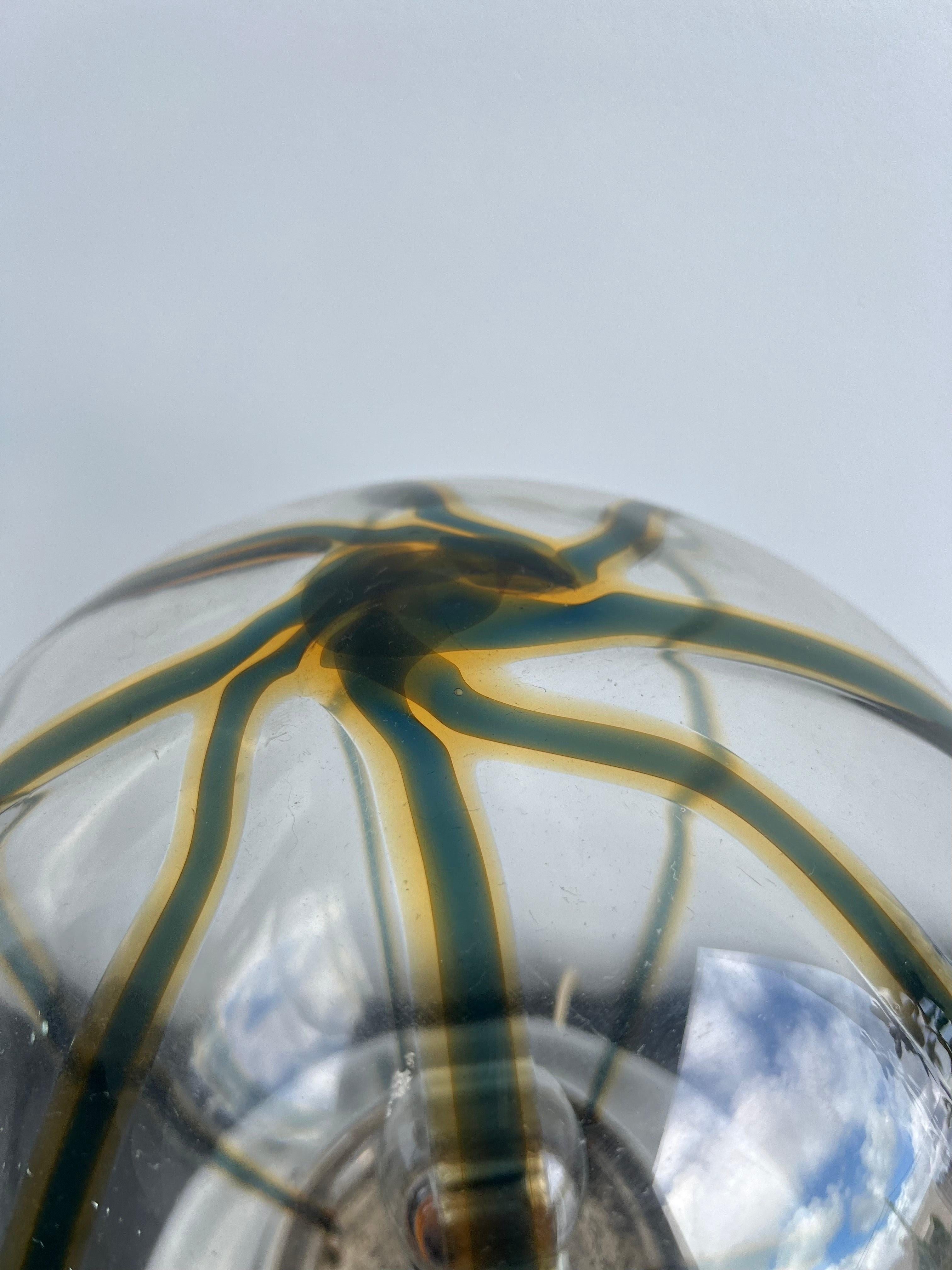Italian Murano Glass Spherical Table Lamp In Chrome by Tony Zuccheri In Good Condition For Sale In Byron Bay, NSW