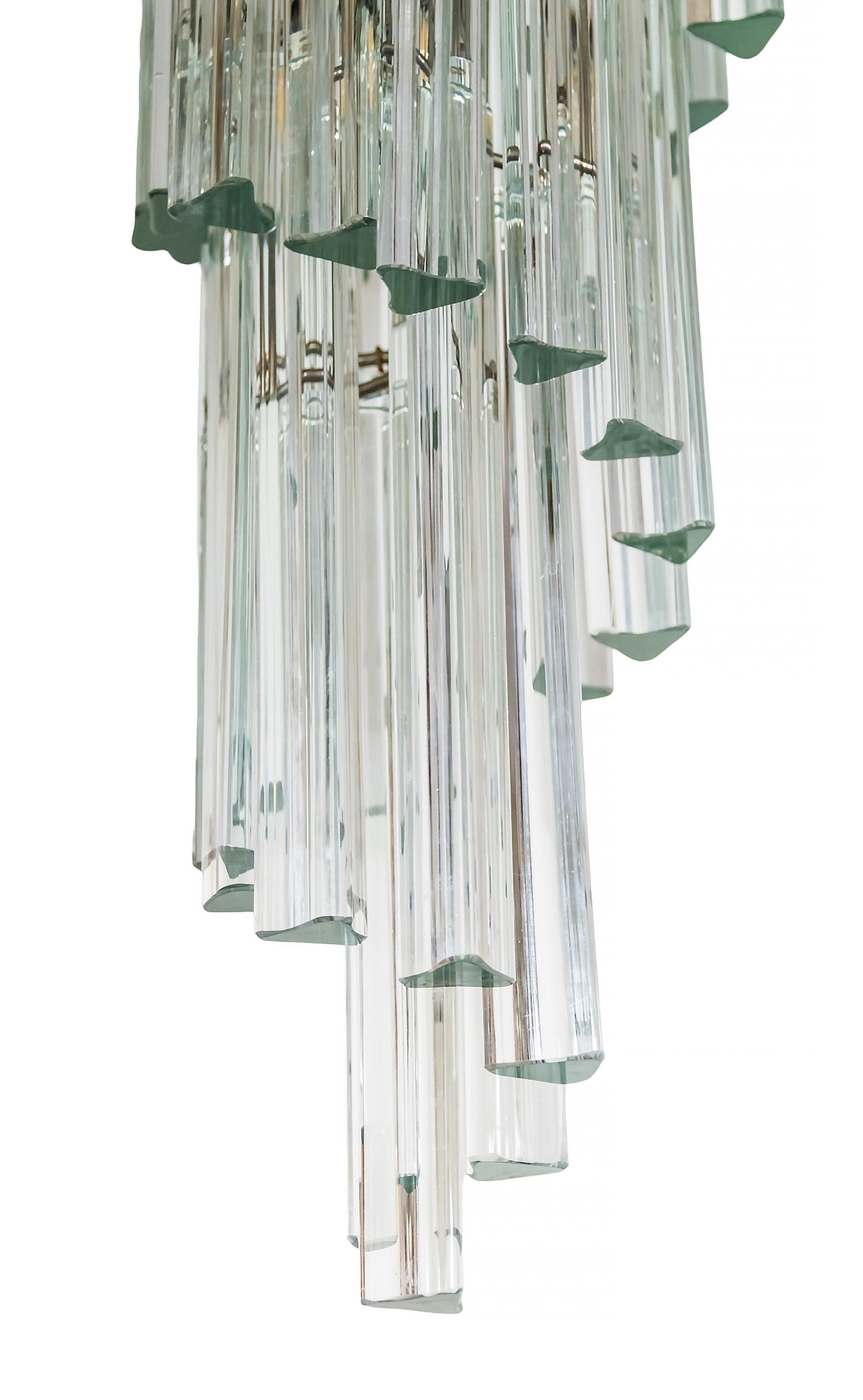 Hand-Crafted Italian Murano Glass Spiral Form Chandelier, circa 1970 For Sale
