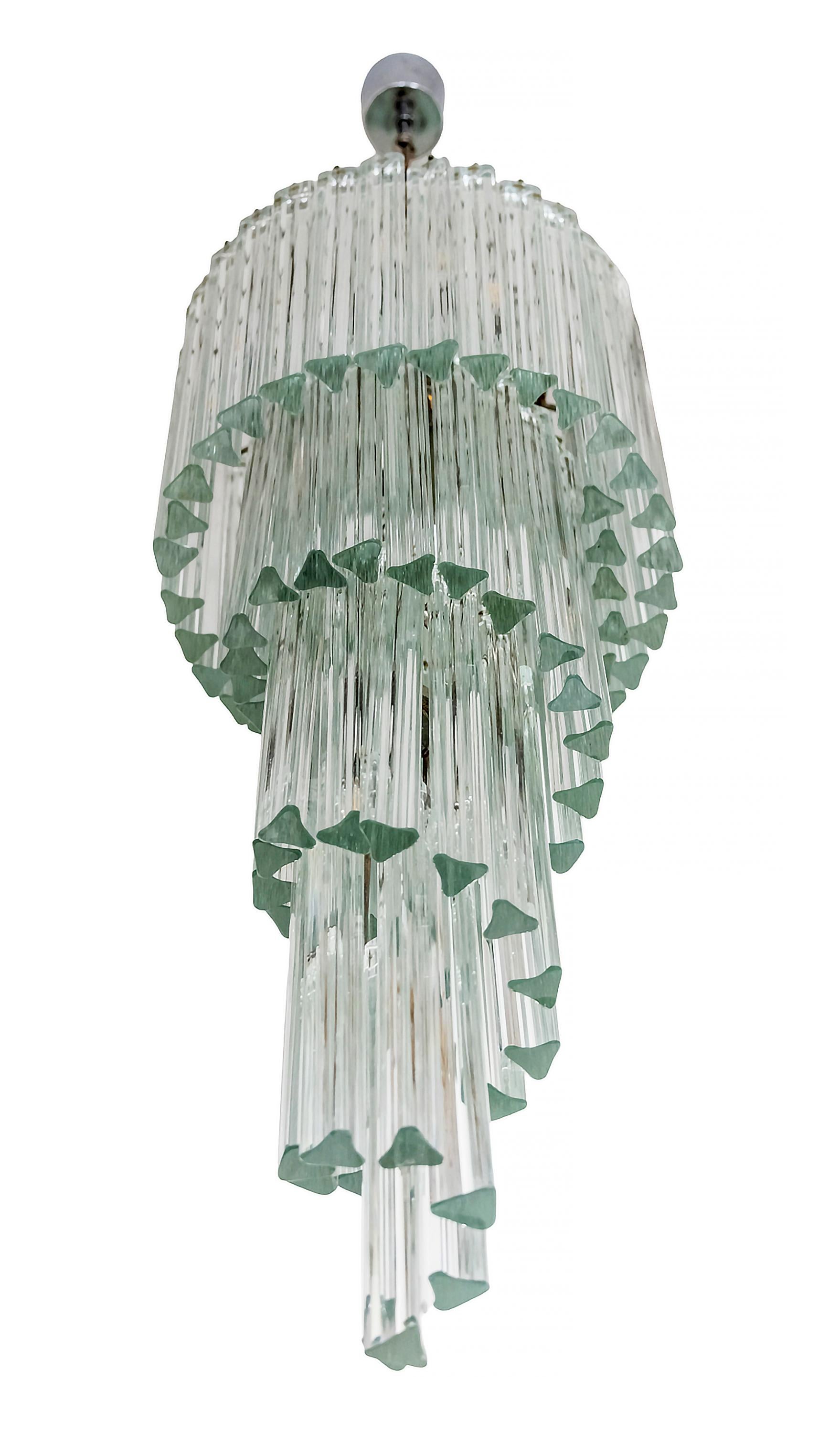 20th Century Italian Murano Glass Spiral Form Chandelier, circa 1970 For Sale