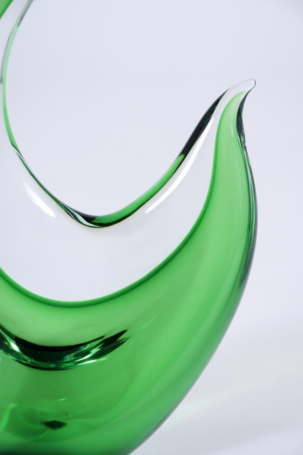 Hand-Crafted Italian Murano Glass Style Swan For Sale