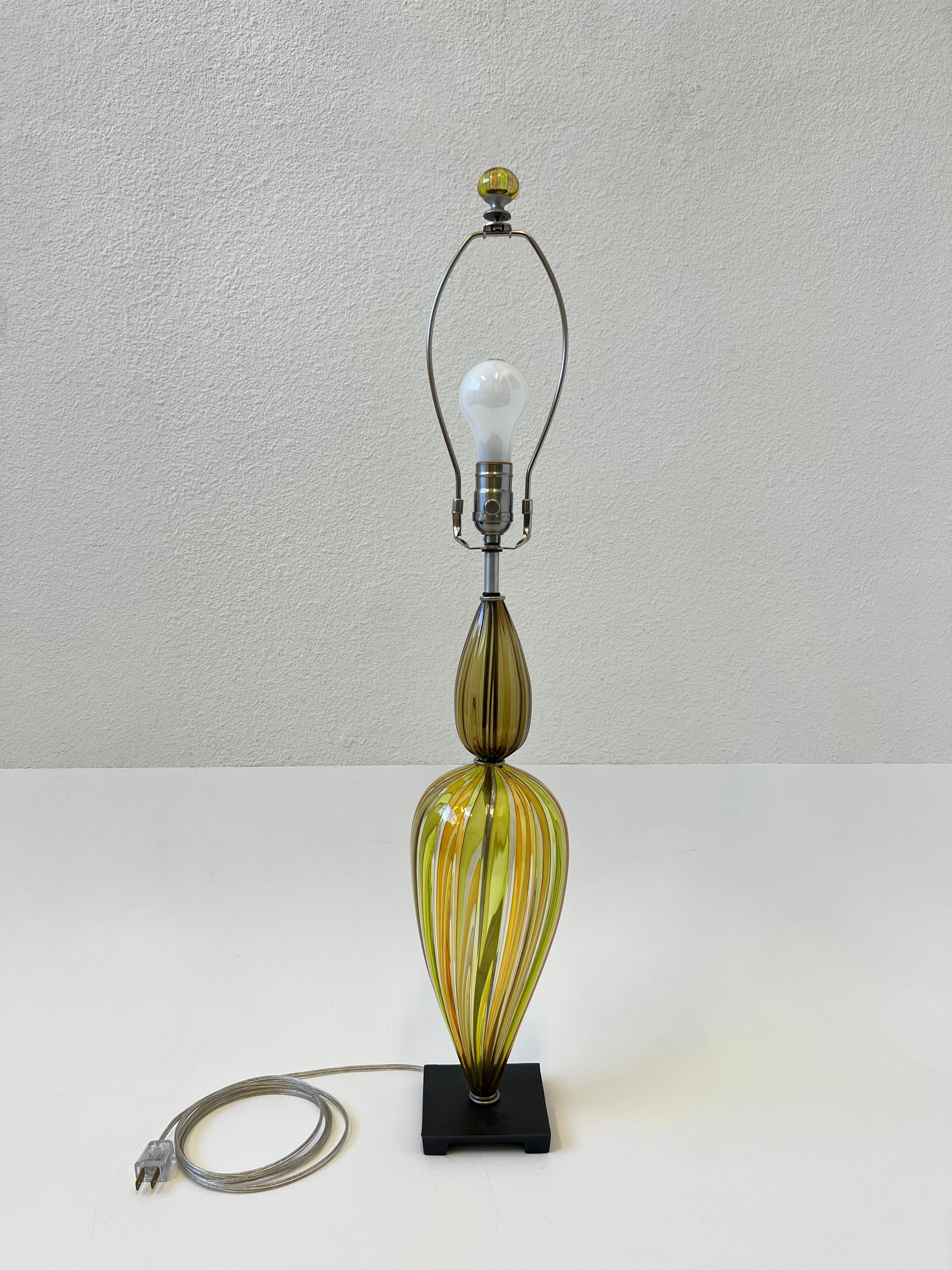 Italian Murano Glass Table Lamp For Sale 3