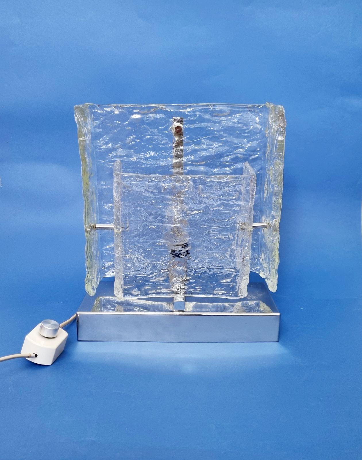 Italienische Muranoglas-Tischlampe Entworfen von Carlo Nason für Mazzega, Italien, 70er Jahre im Angebot 2