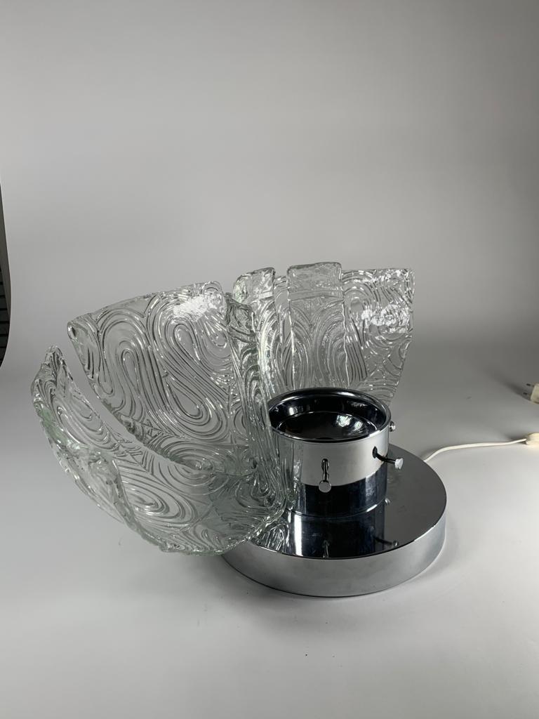 Italian Murano Glass Table Lamp Flower Model by Aureliano Toso For Sale 1