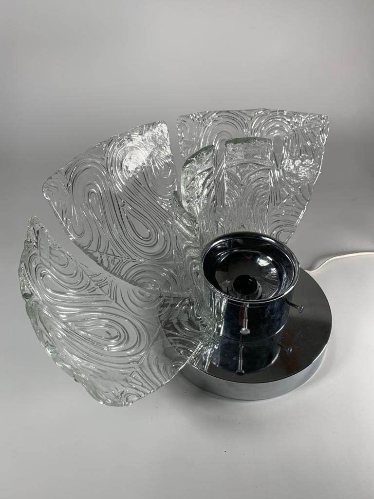 Italian Murano Glass Table Lamp Flower Model by Aureliano Toso For Sale 2