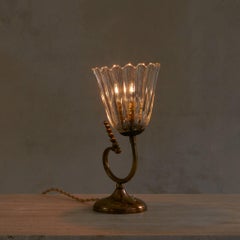 Italian Murano Glass Table Lamp in the Manner of Barovier & Toso, 1940s