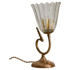 Italian Murano Glass Table Lamp in the Manner of Barovier & Toso, 1940s
