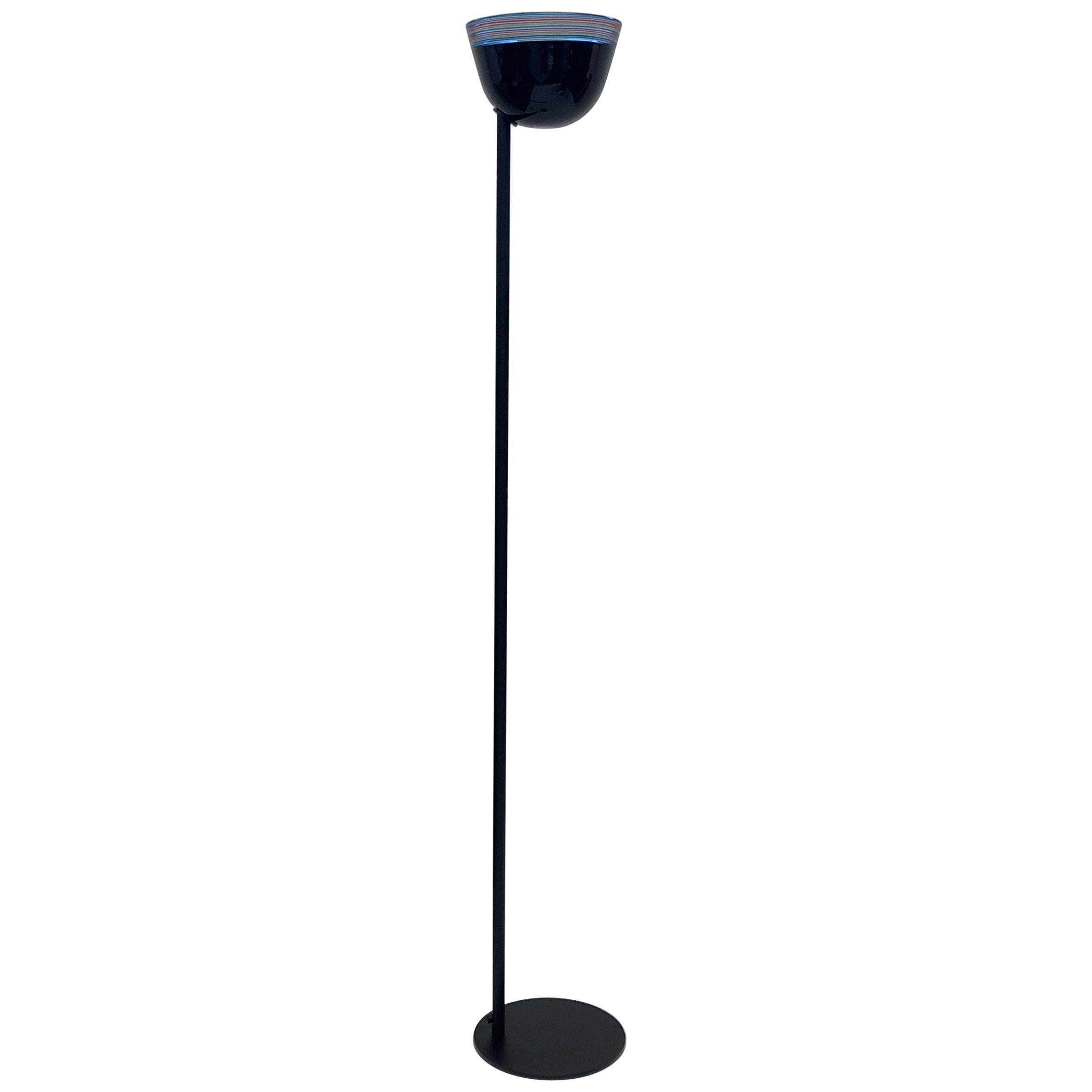 Italian Murano Glass Torchier Floor Lamp by De Majo