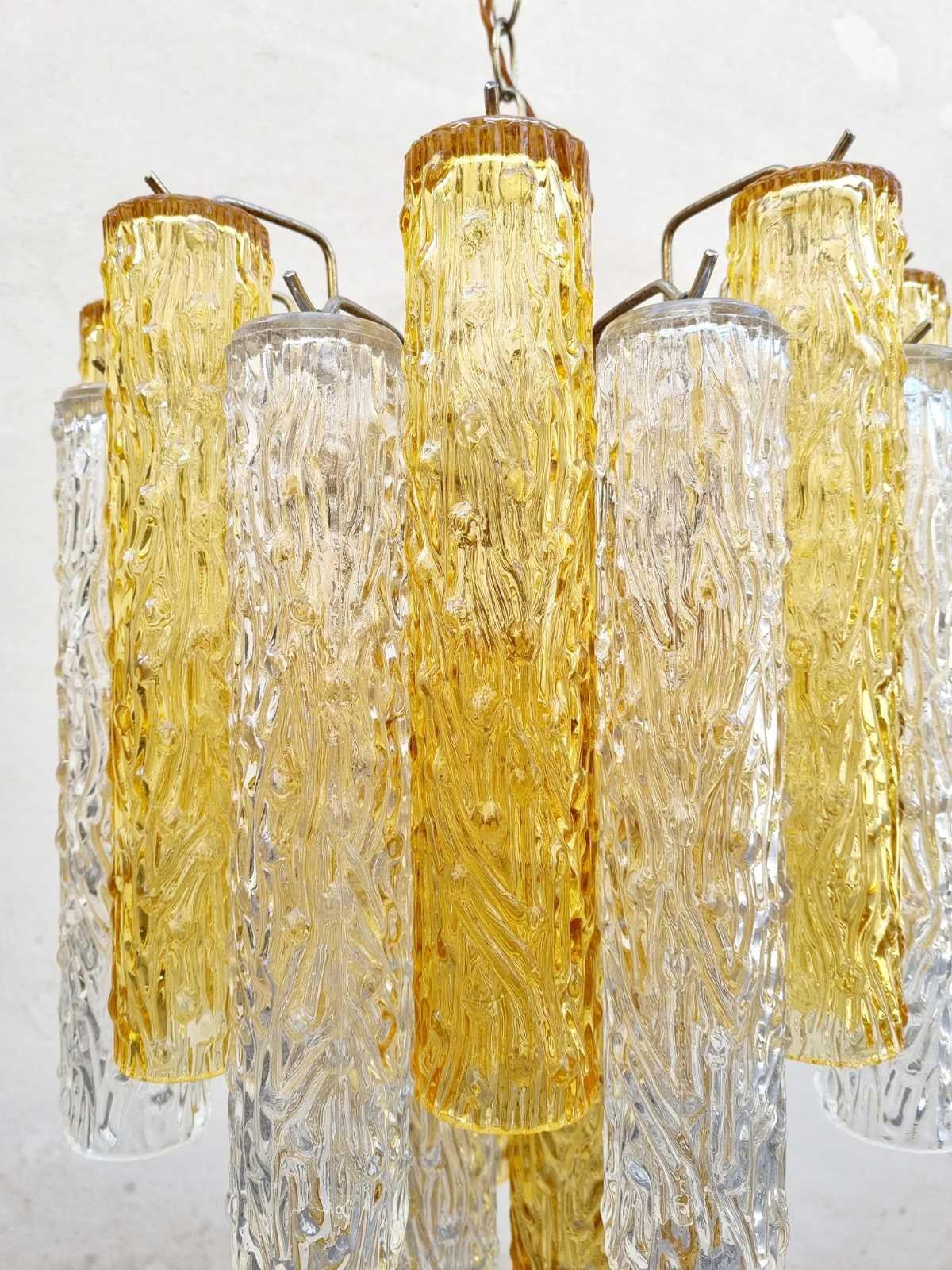 Mid-Century Modern Lustre Tronchi italien en verre de Murano par Toni Zuccheri pour Venini, Italie, années 60 en vente