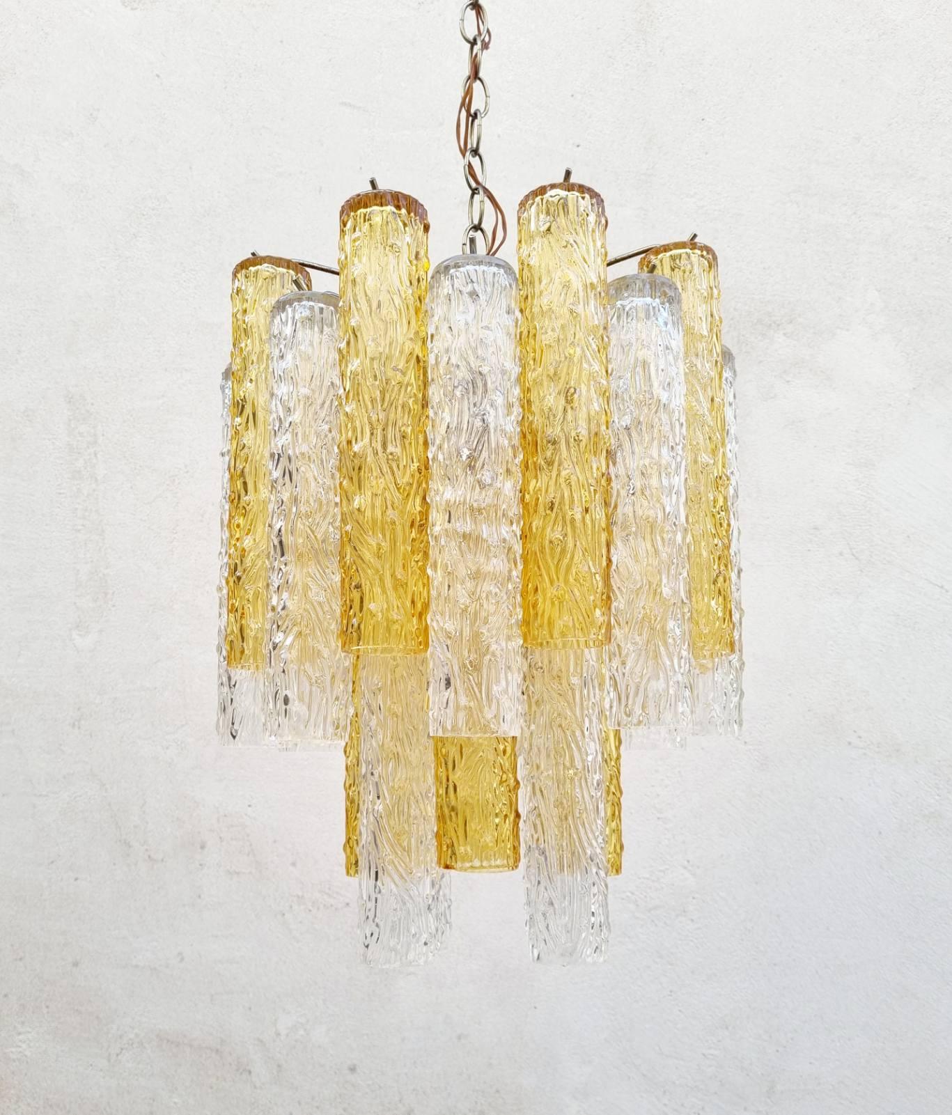 Lustre Tronchi italien en verre de Murano par Toni Zuccheri pour Venini, Italie, années 60 en vente 1