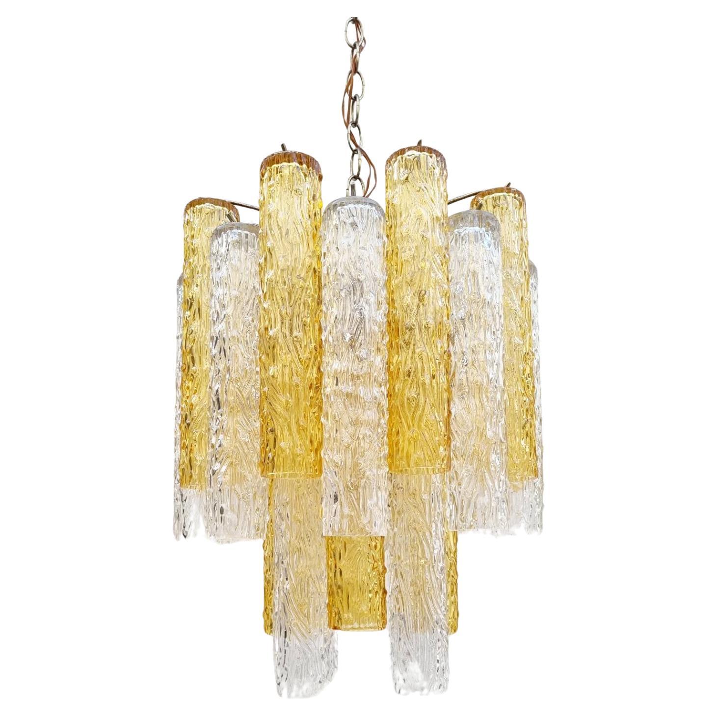 Lustre Tronchi italien en verre de Murano par Toni Zuccheri pour Venini, Italie, années 60 en vente
